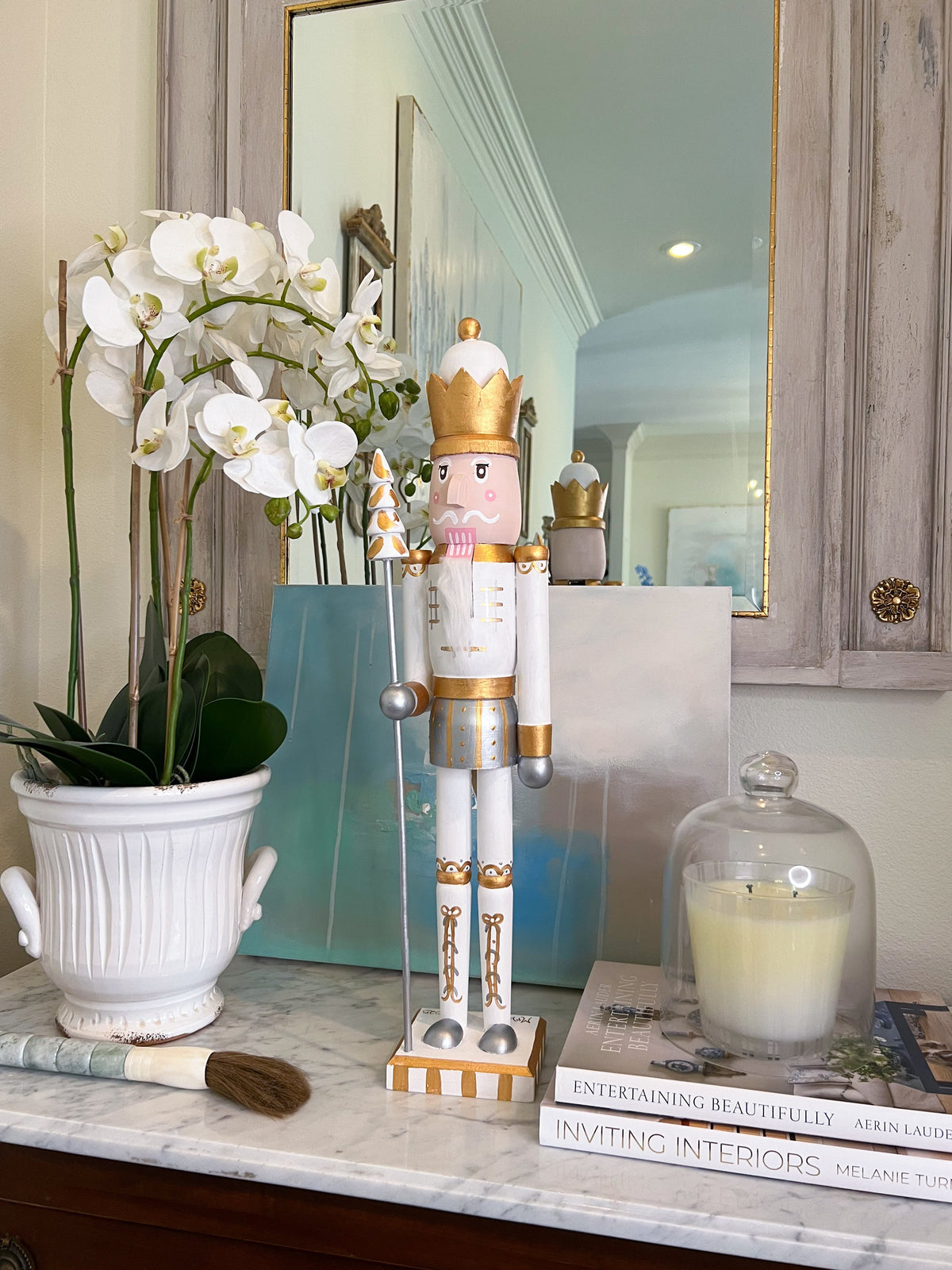 *Preorder* 24” Nutcracker - White Tree