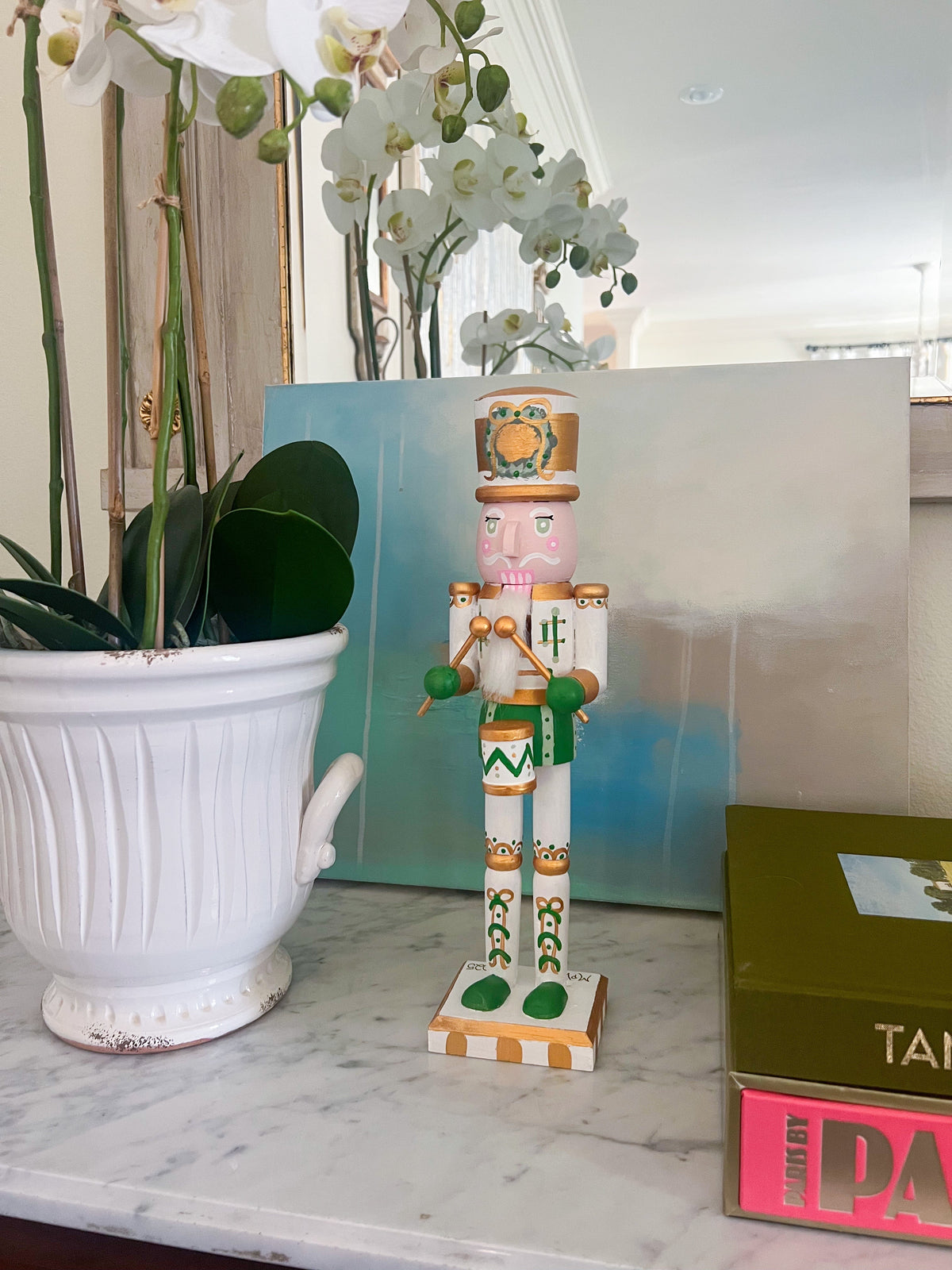 *Preorder* 14” Nutcracker - Green & White Drummer