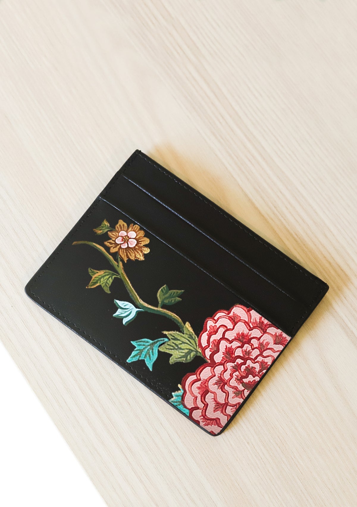 English Porcelain Black Cardholder