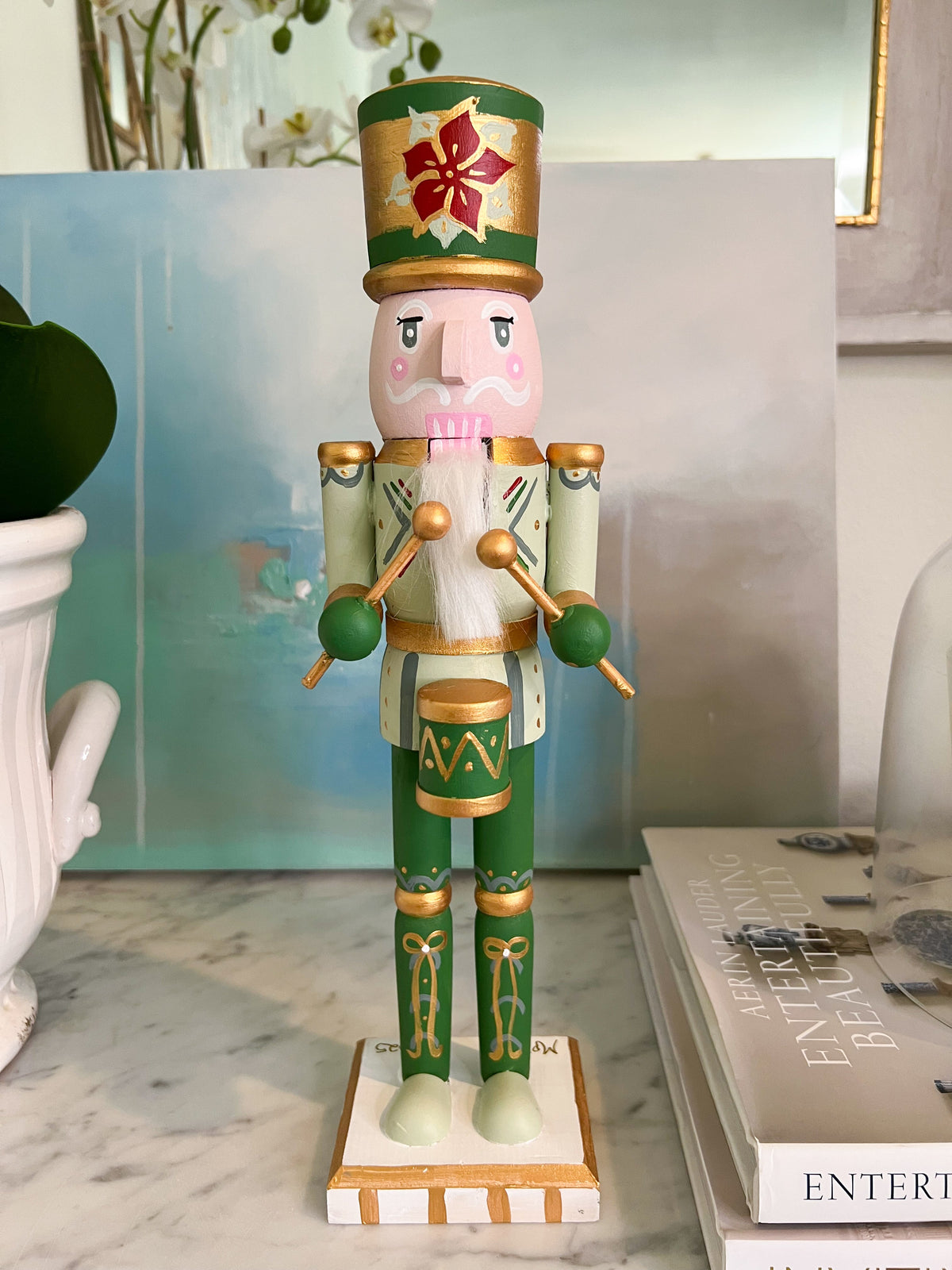*Preorder* 14” Nutcracker - Green Drummer