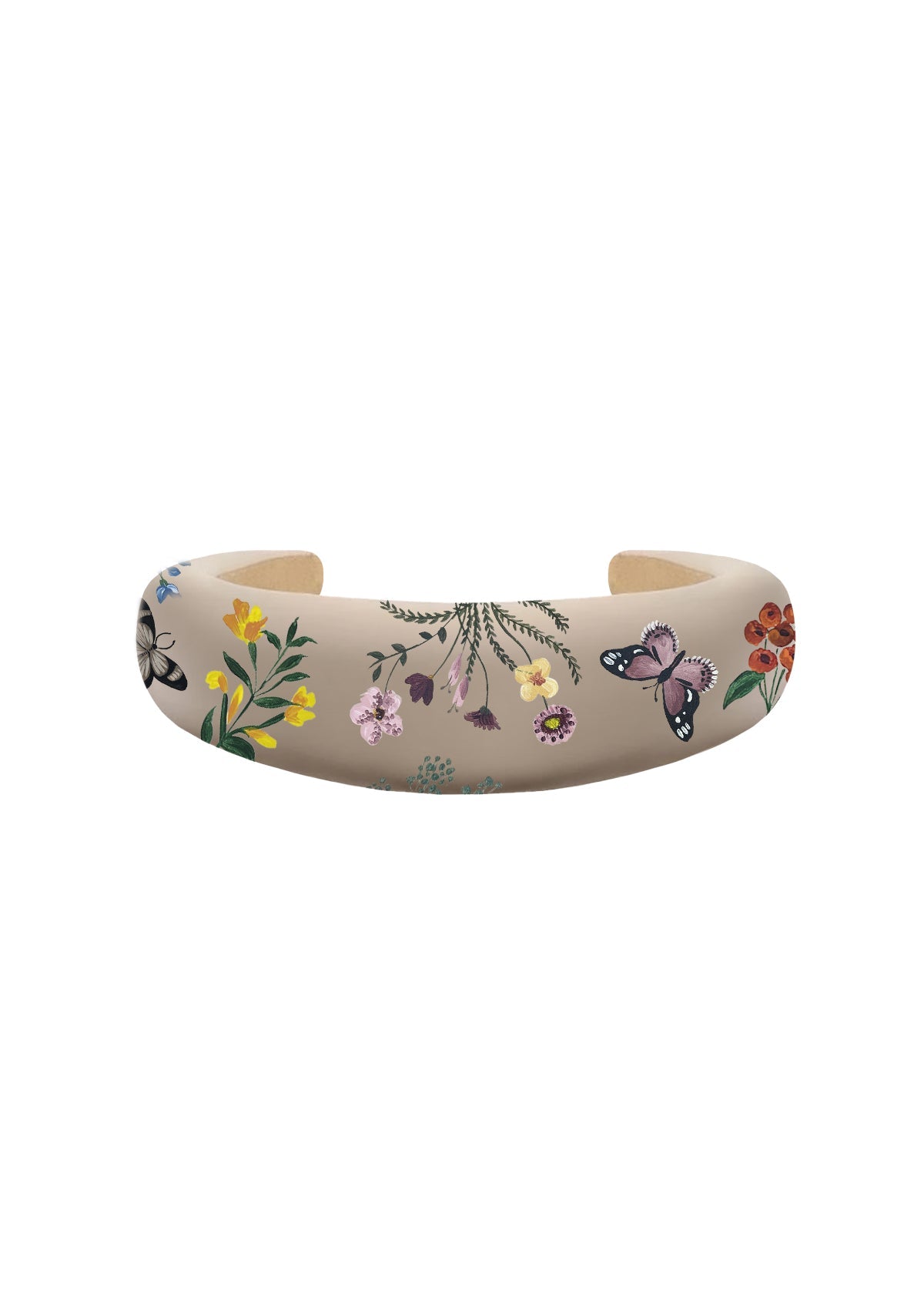 Pressed Flowers Beige Headband