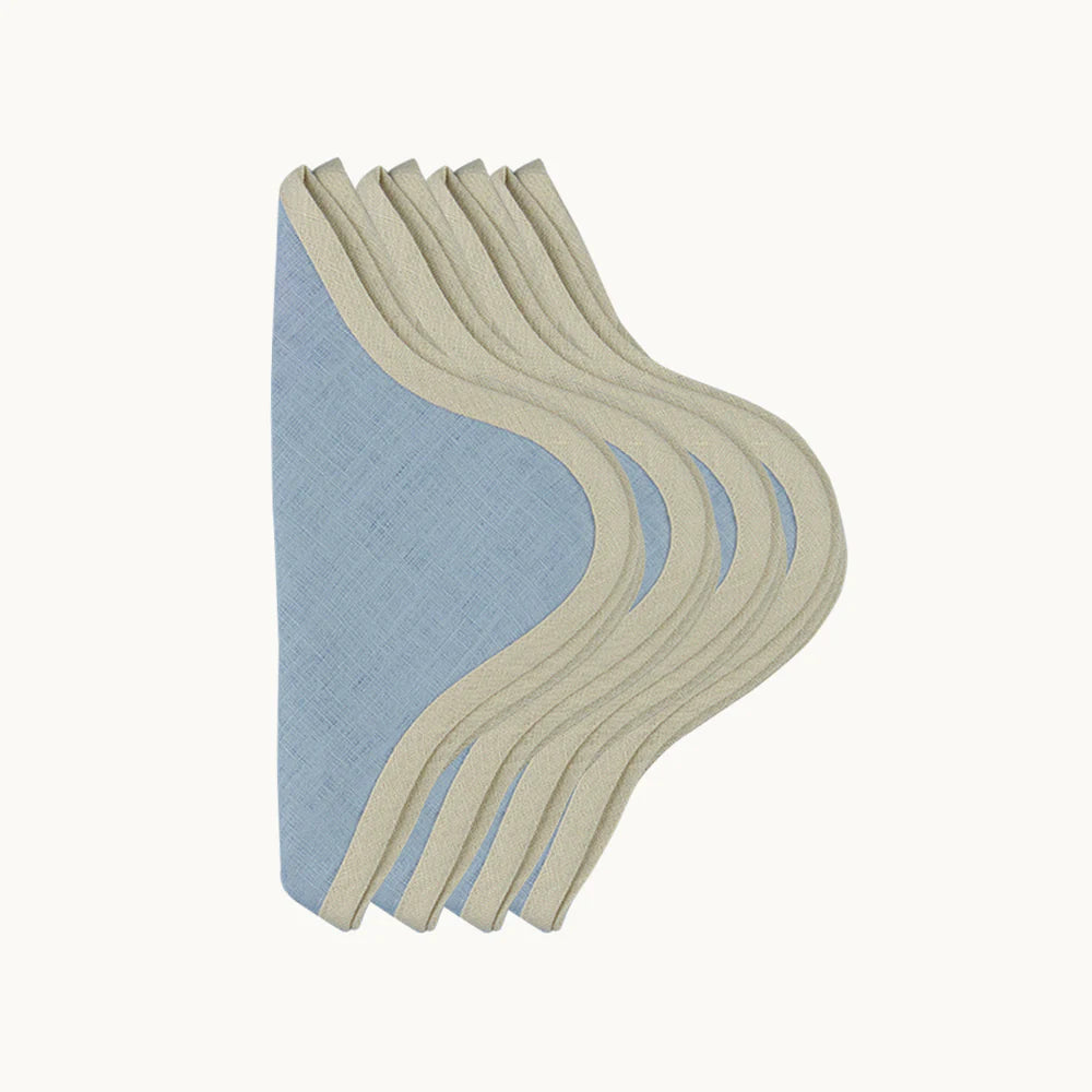 Daisy Blue Linen Napkins (Set of 4)