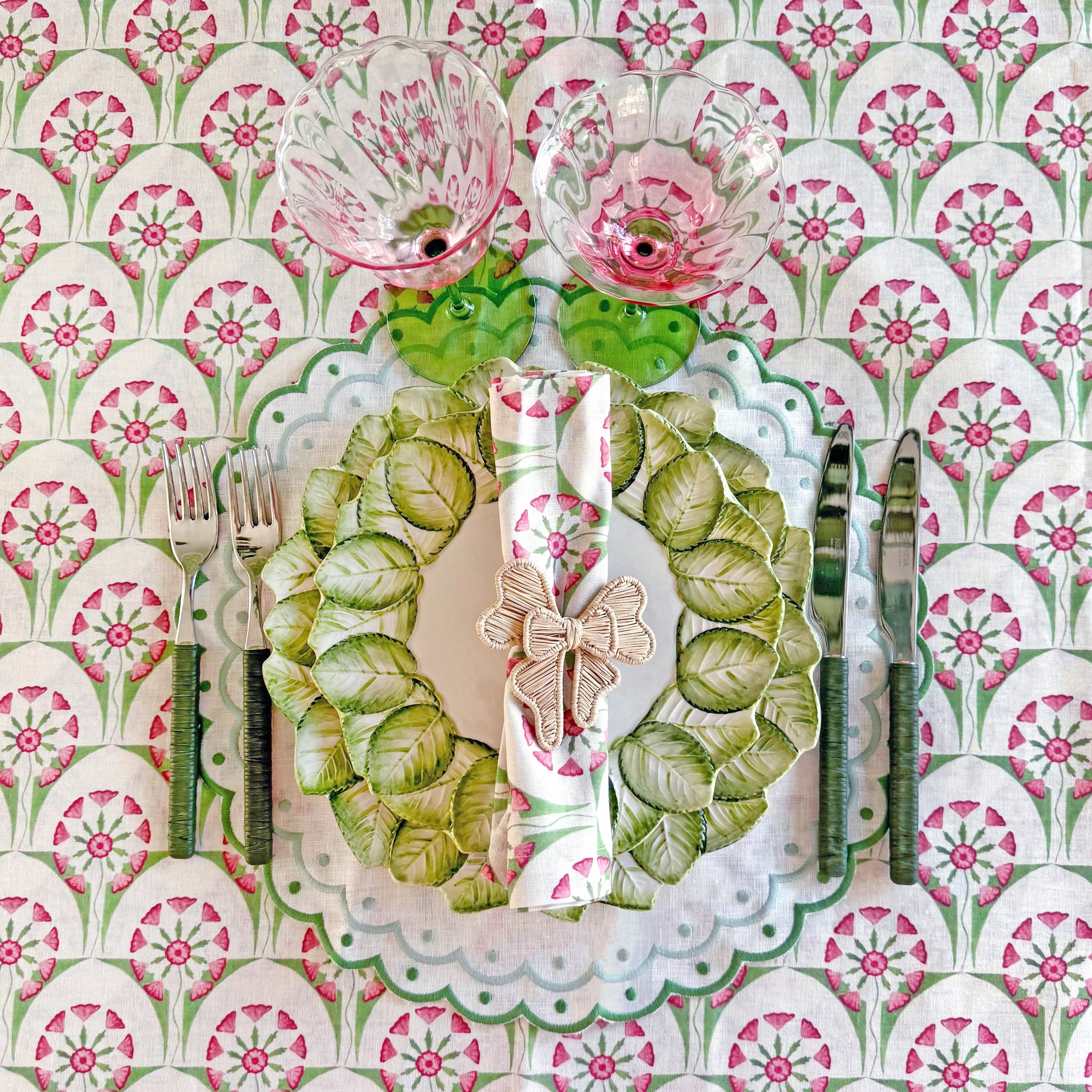 Green Leaves Dessert Plate (Set of 4)