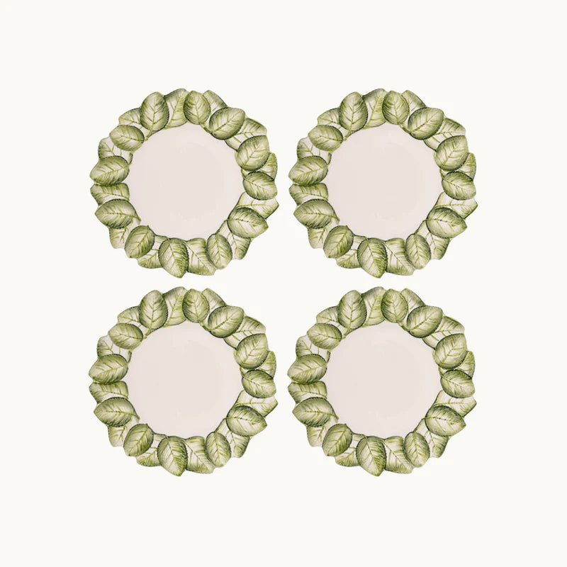 Green Leaves Dessert Plate (Set of 4)