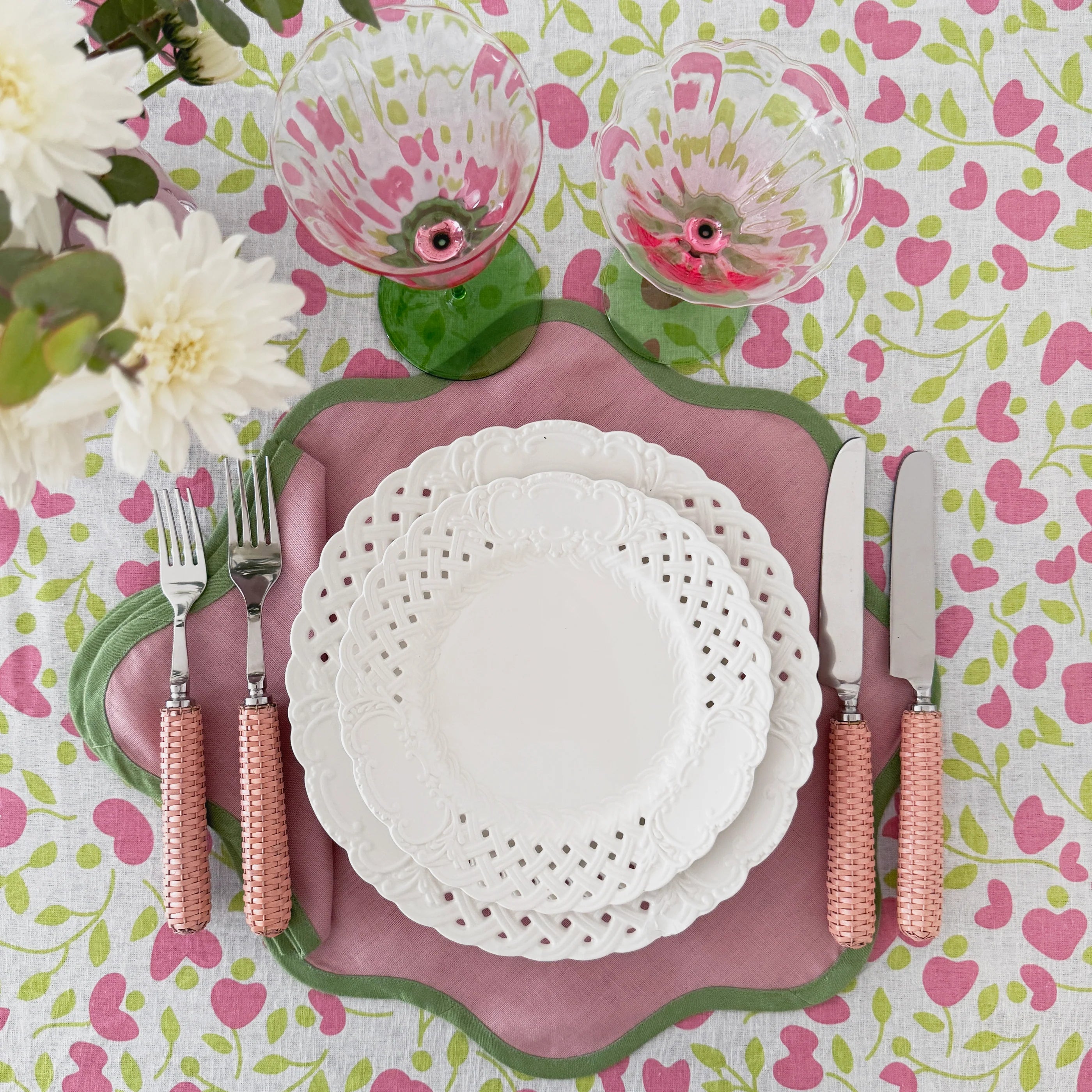Pink Daisy Linen Placemat (Set of 4)