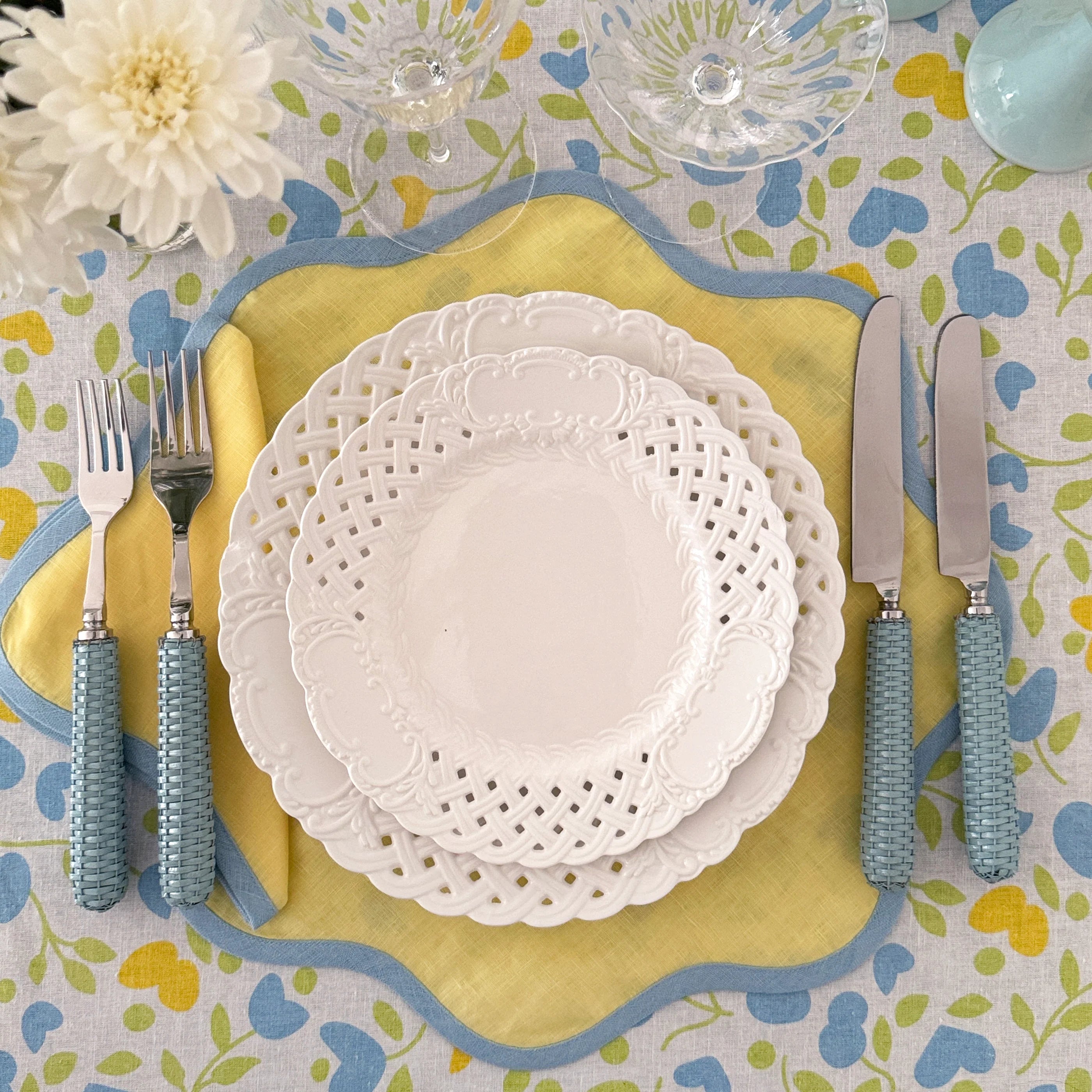 Daisy Yellow Linen Placemat (Set of 4)