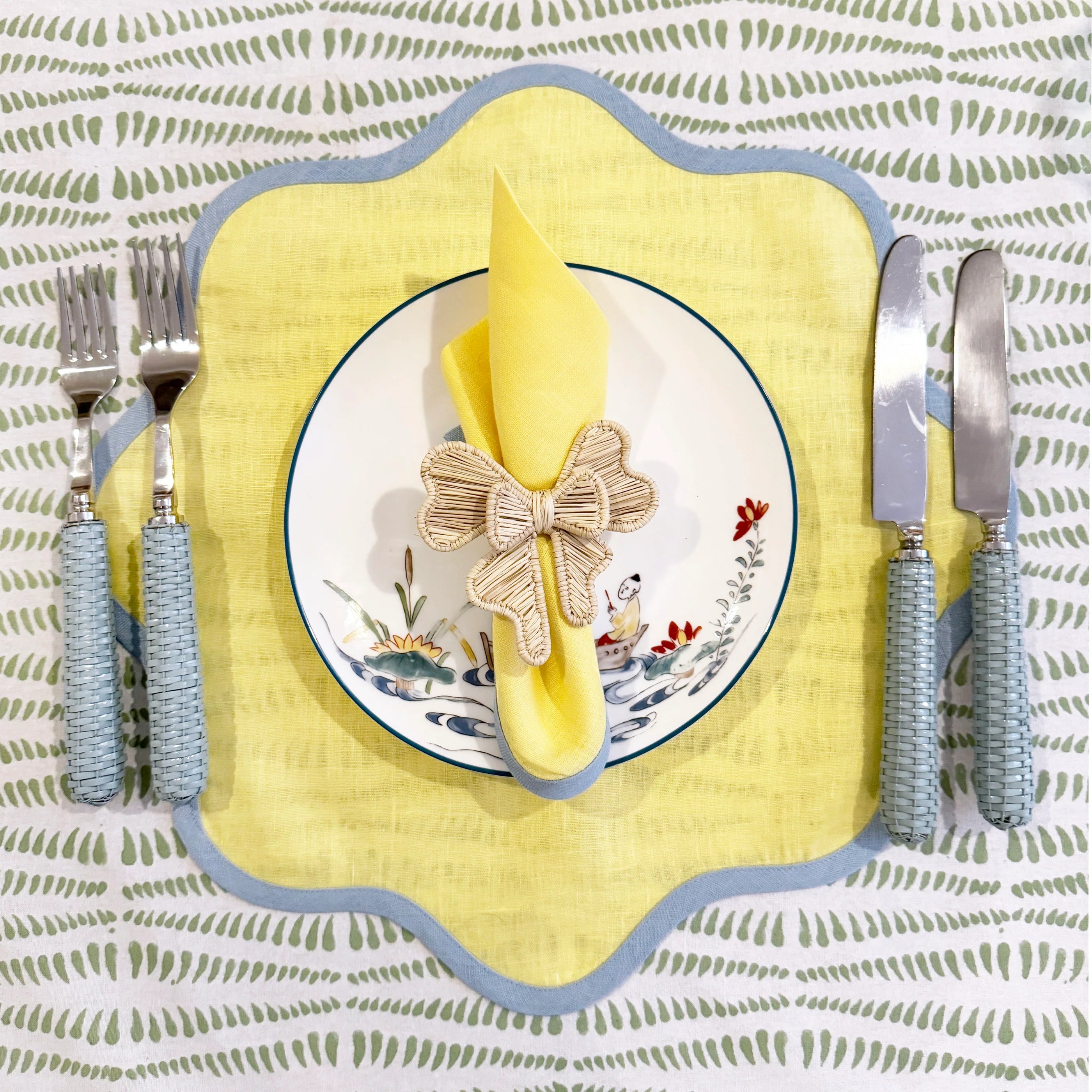 Daisy Yellow Linen Napkins (Set of 4)