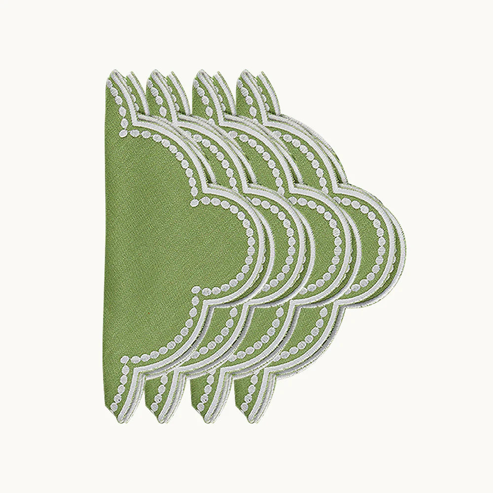 Lilibeth Green Linen Napkins (Set of 4)