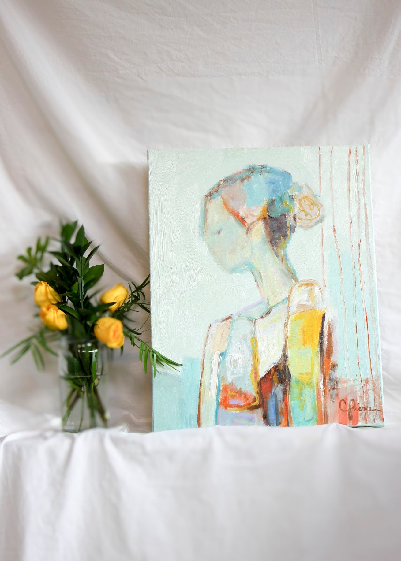 “Seafoam Patchwork” - 16“ x 20”