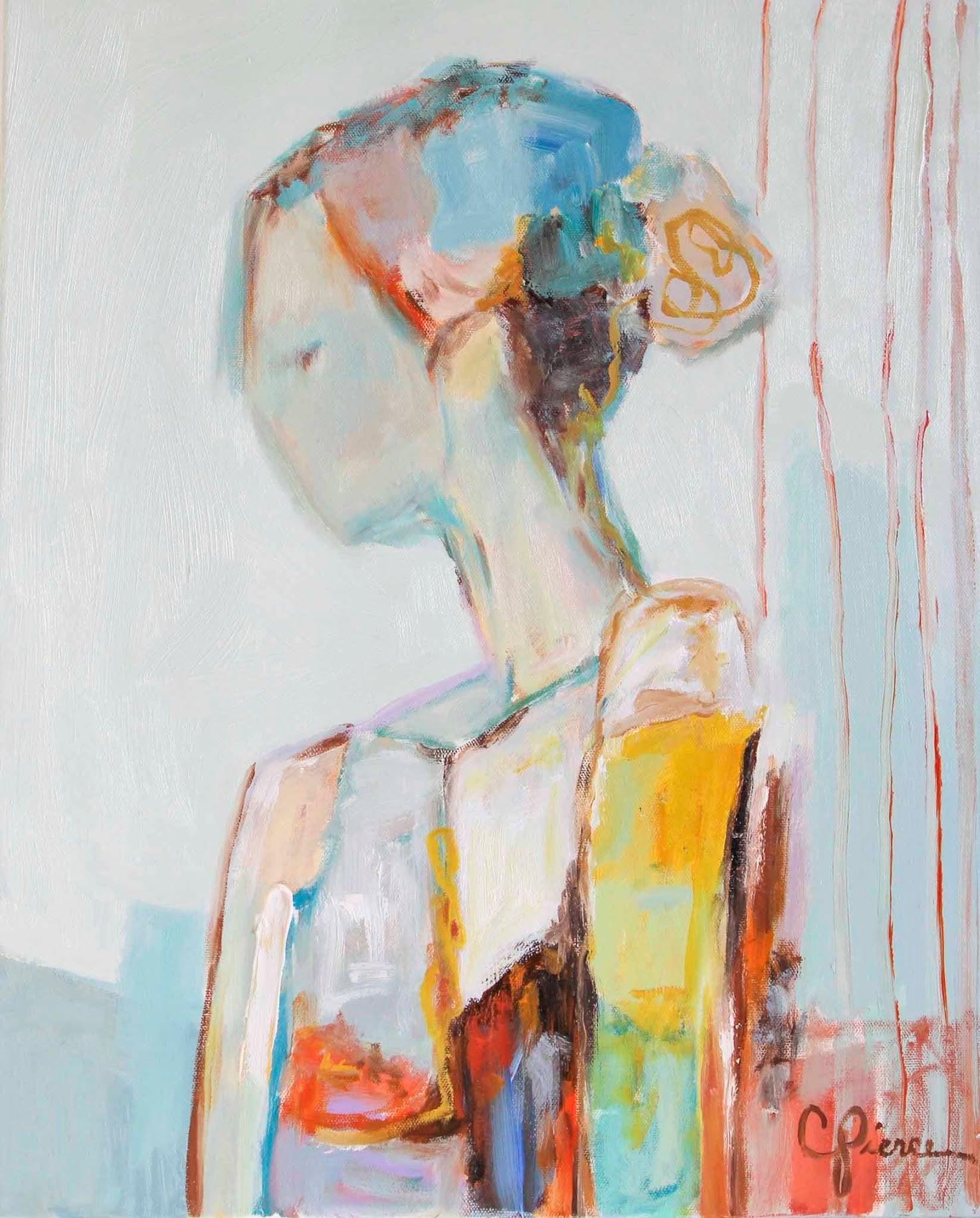 “Seafoam Patchwork” - 16“ x 20”