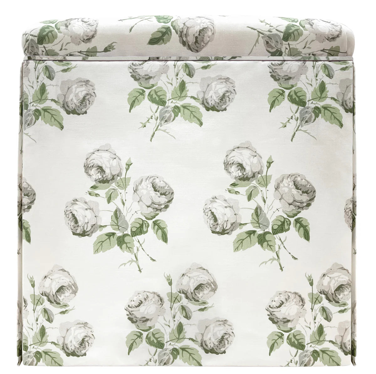 Skirted Ottoman - Boxwood Union by Colefax & Fowler