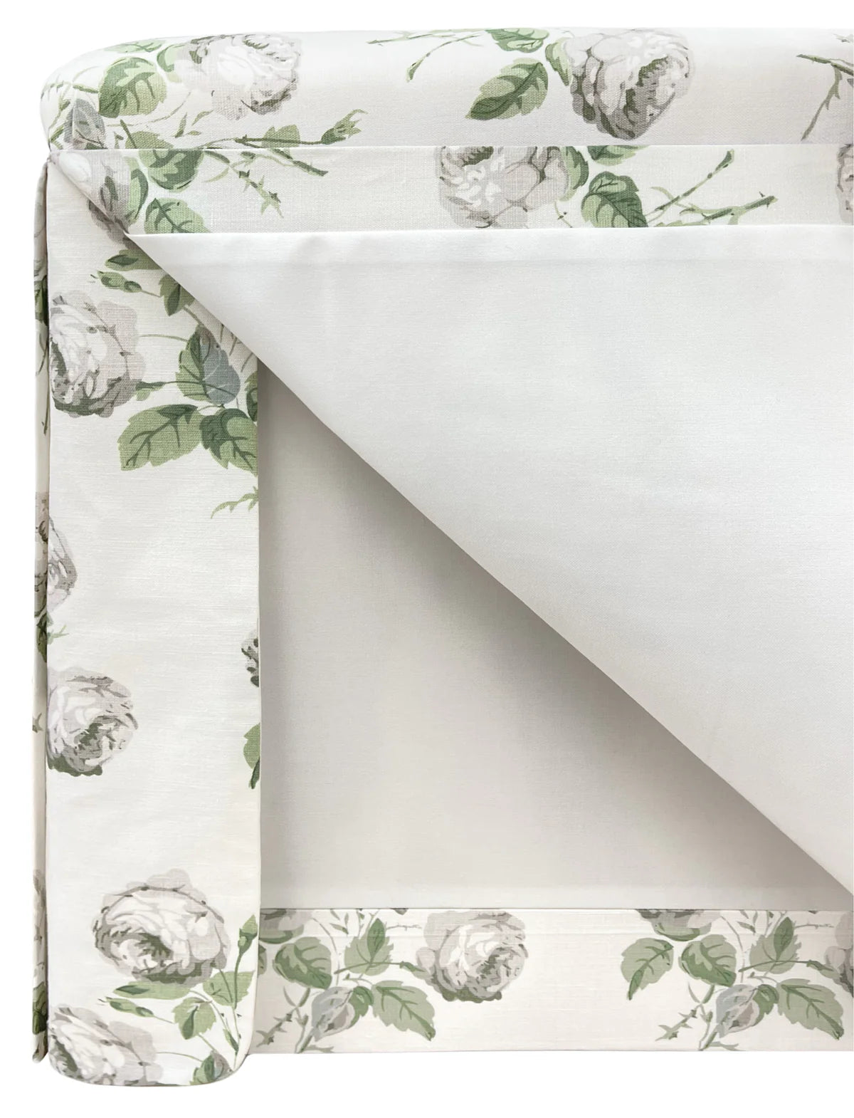 Skirted Ottoman - Boxwood Union by Colefax & Fowler