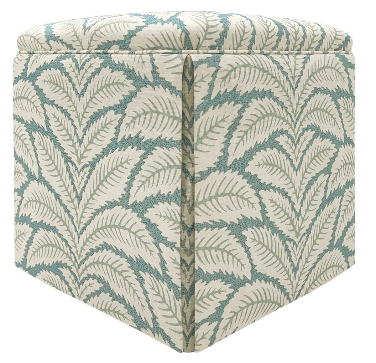 Skirted Ottoman - Talavera Linen by by Brunschwig & Fils