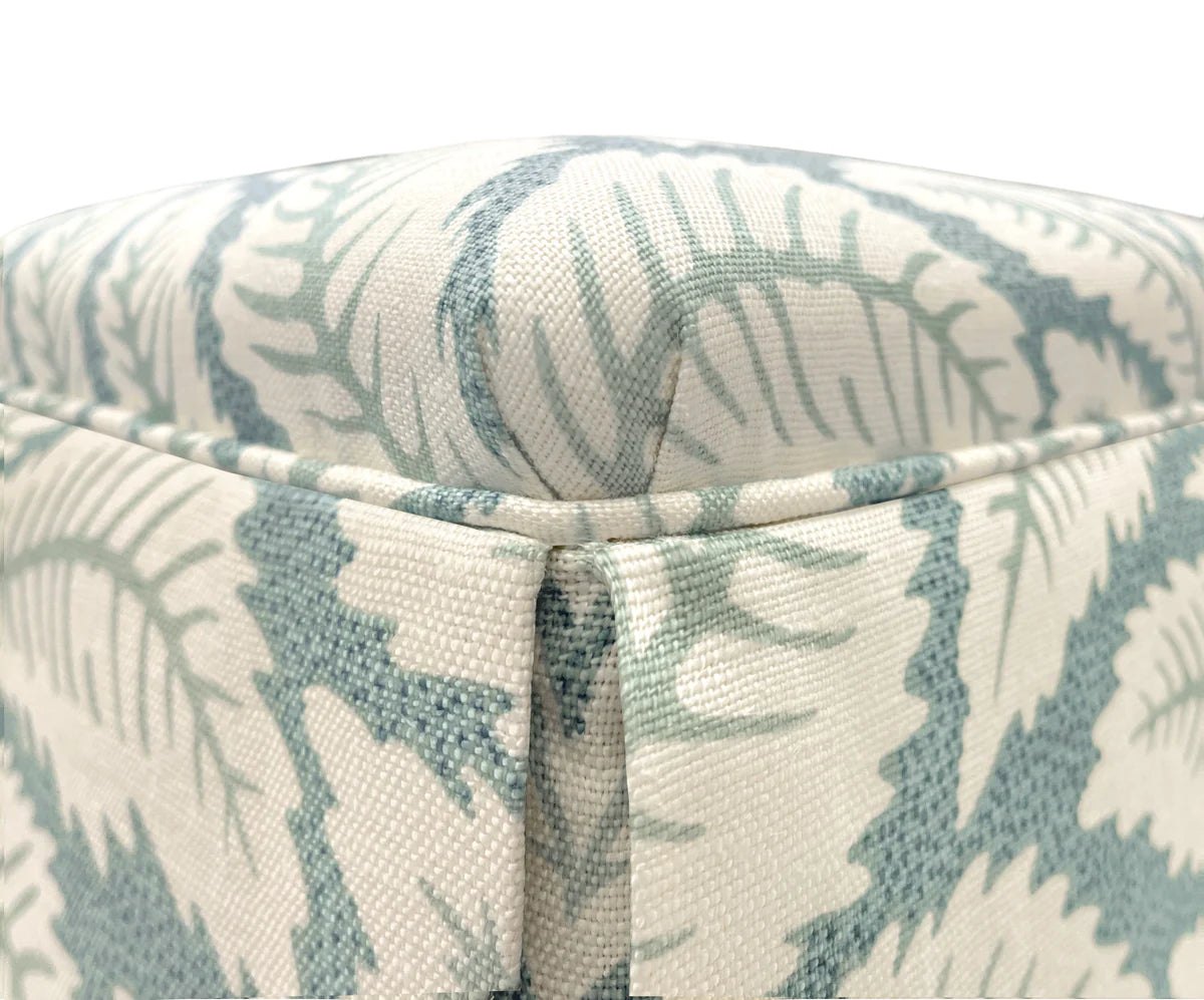 Skirted Ottoman - Talavera Linen by by Brunschwig & Fils