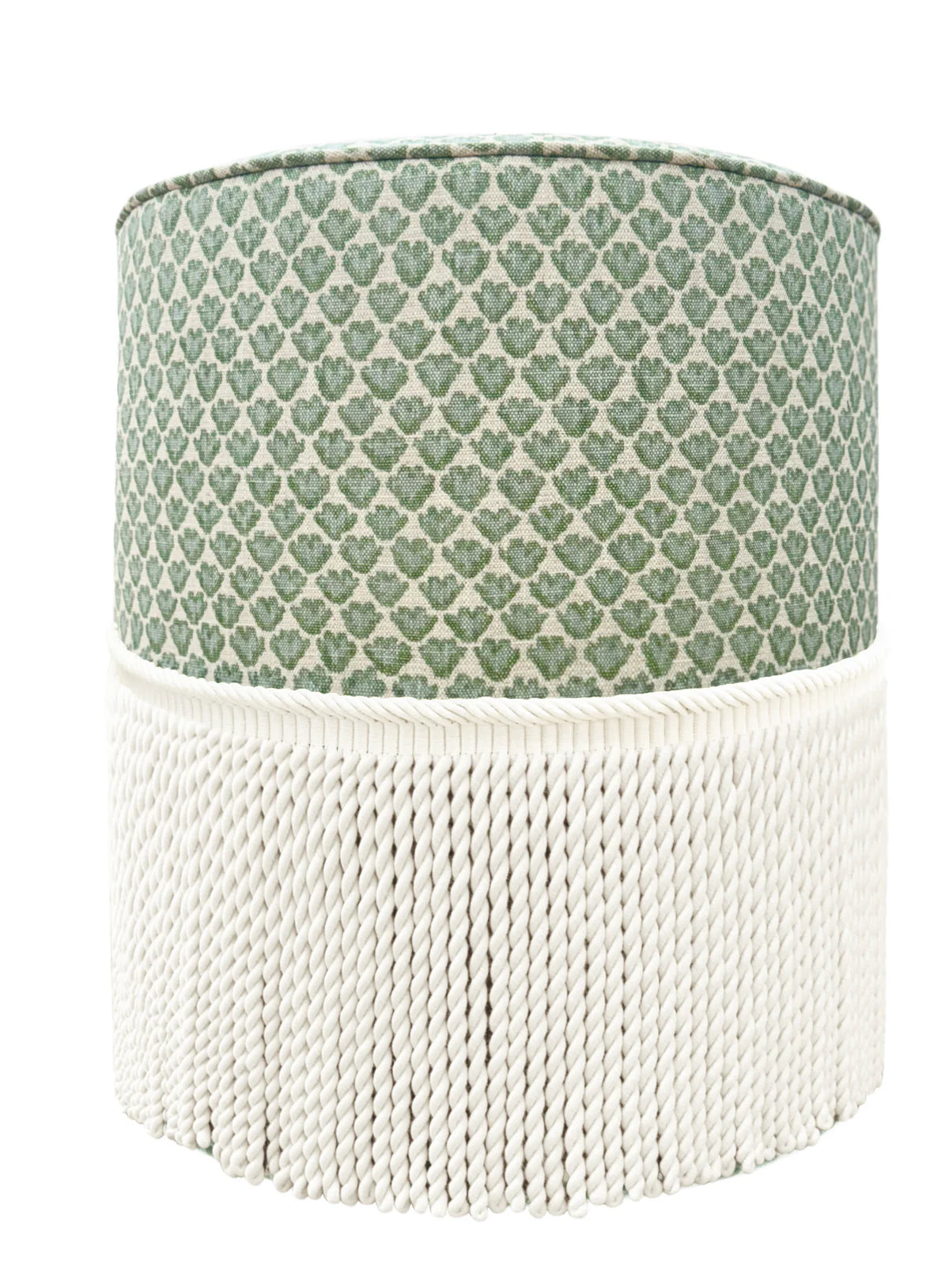 Round Ottoman with Bullion - Sissy Print