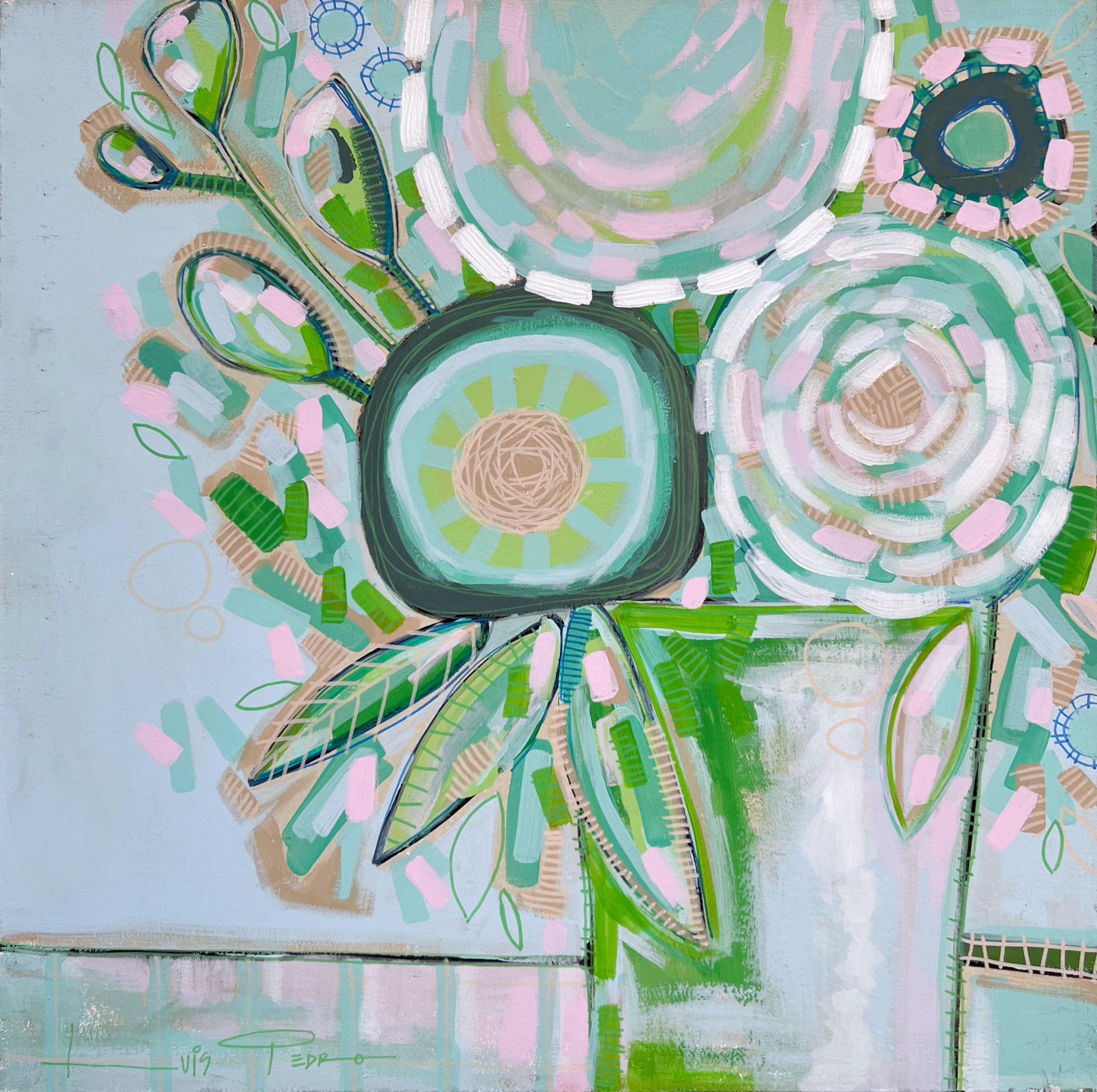 “Flowers for New Orleans III” - 20” x 20”