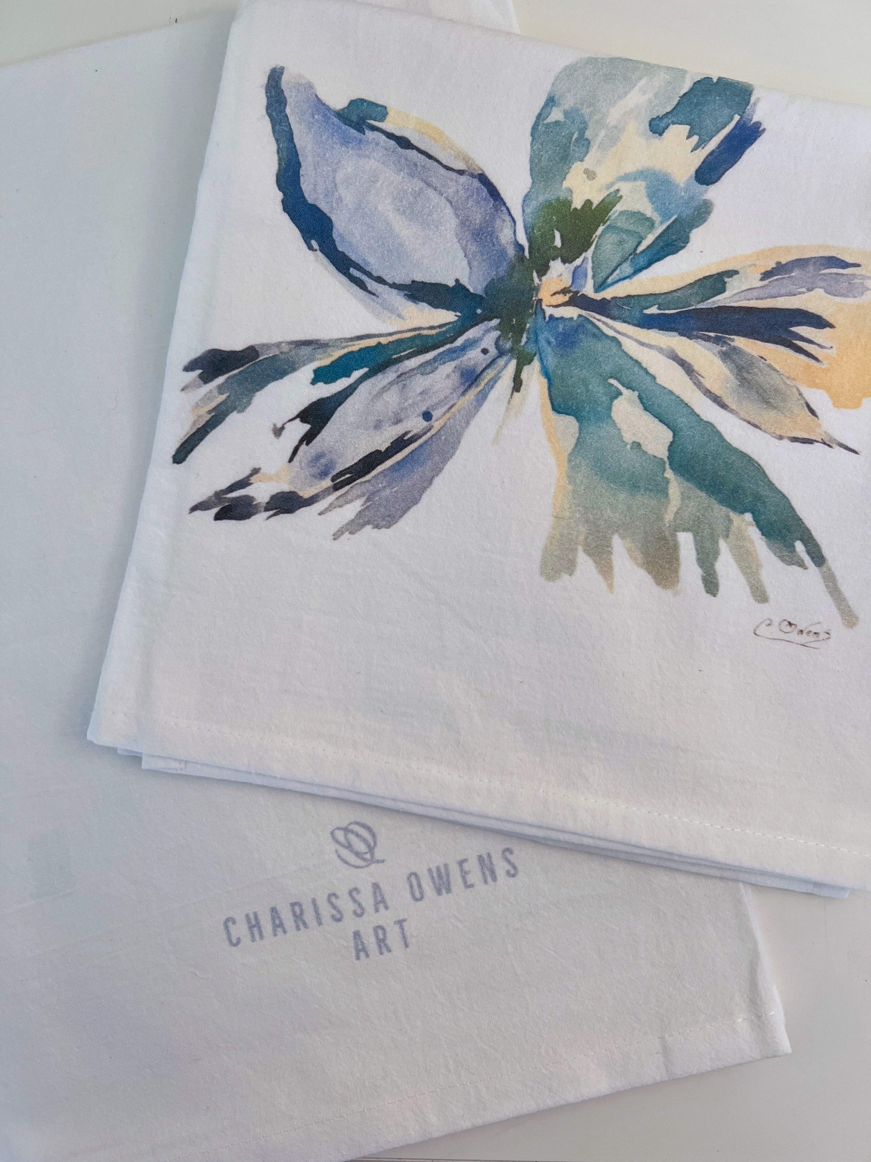 “Flower I” Tea Towel by artist Charissa Owens (Set of 2)