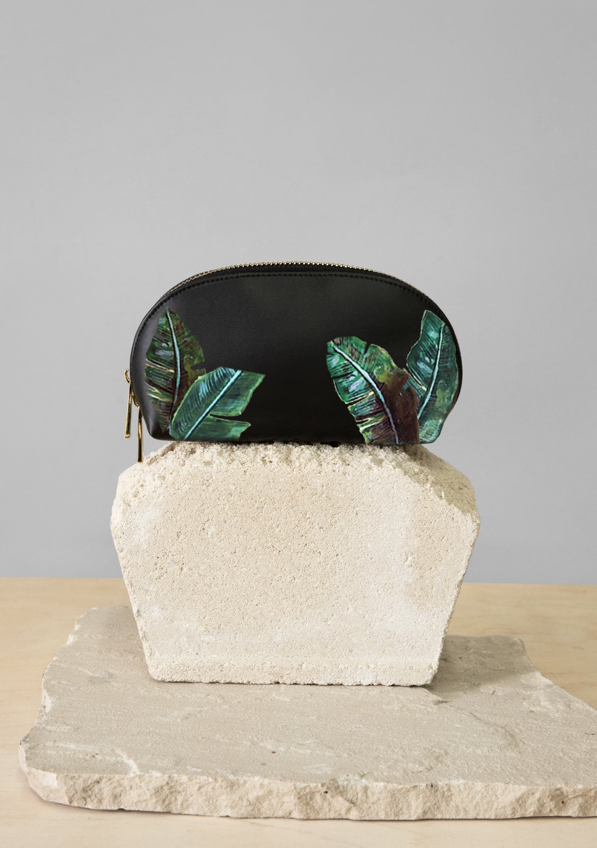 Green Palms Makeup Bag