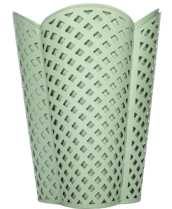 Dark Celadon Lattice Wastepaper Basket & Tissue (3 Options)