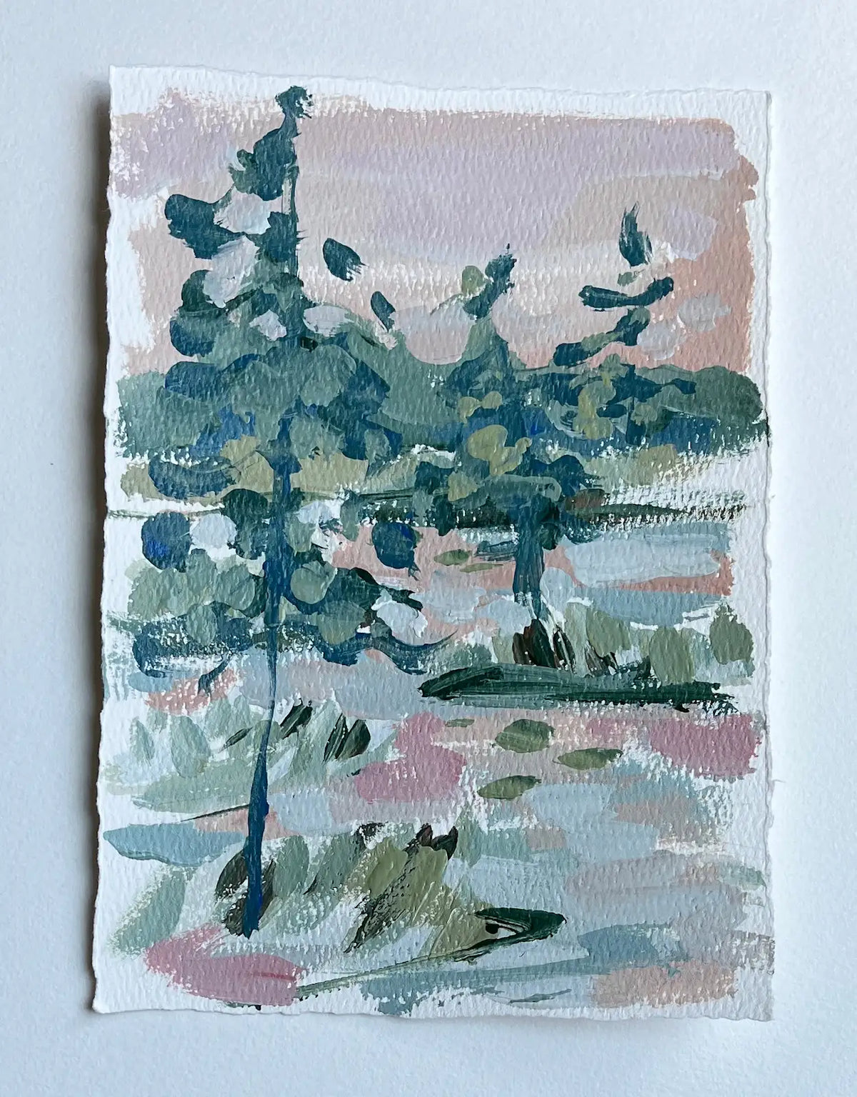 “Pink Marsh I and II” Pair - 6” x 8”