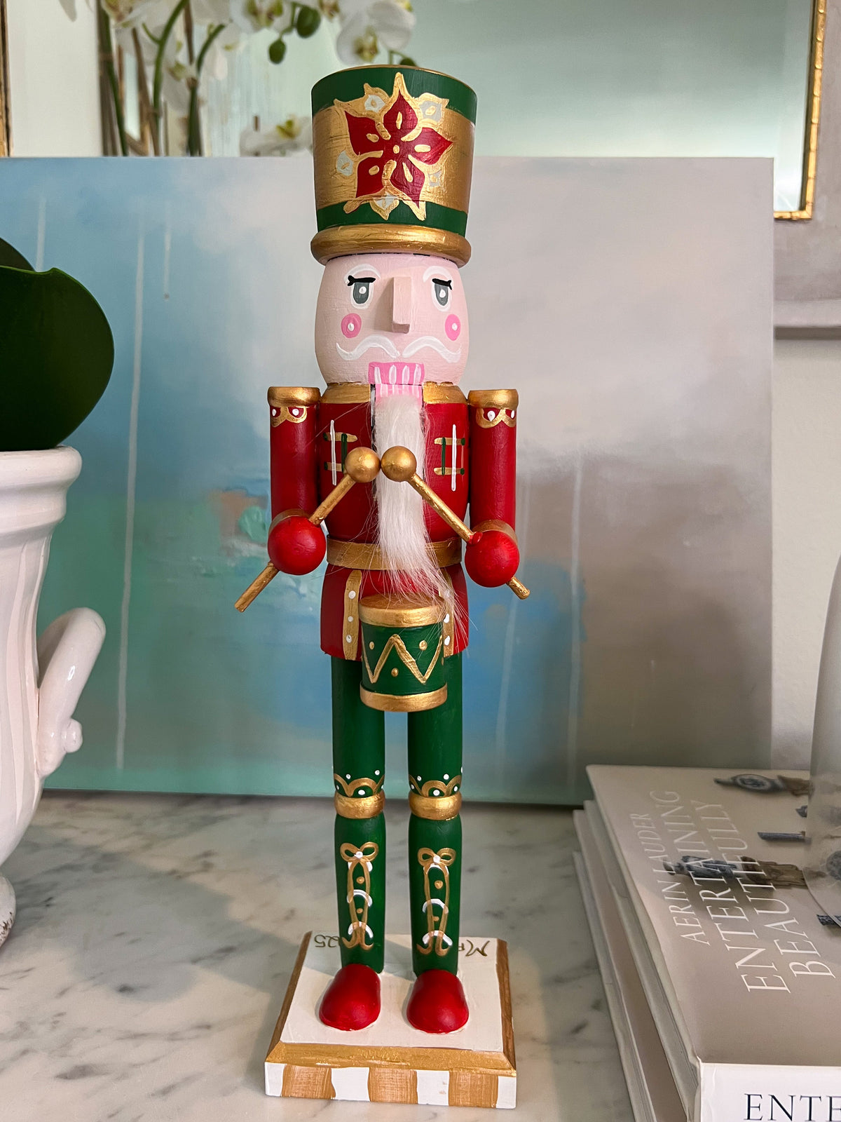 *Preorder* 14” Nutcracker - Red & Green Drummer II
