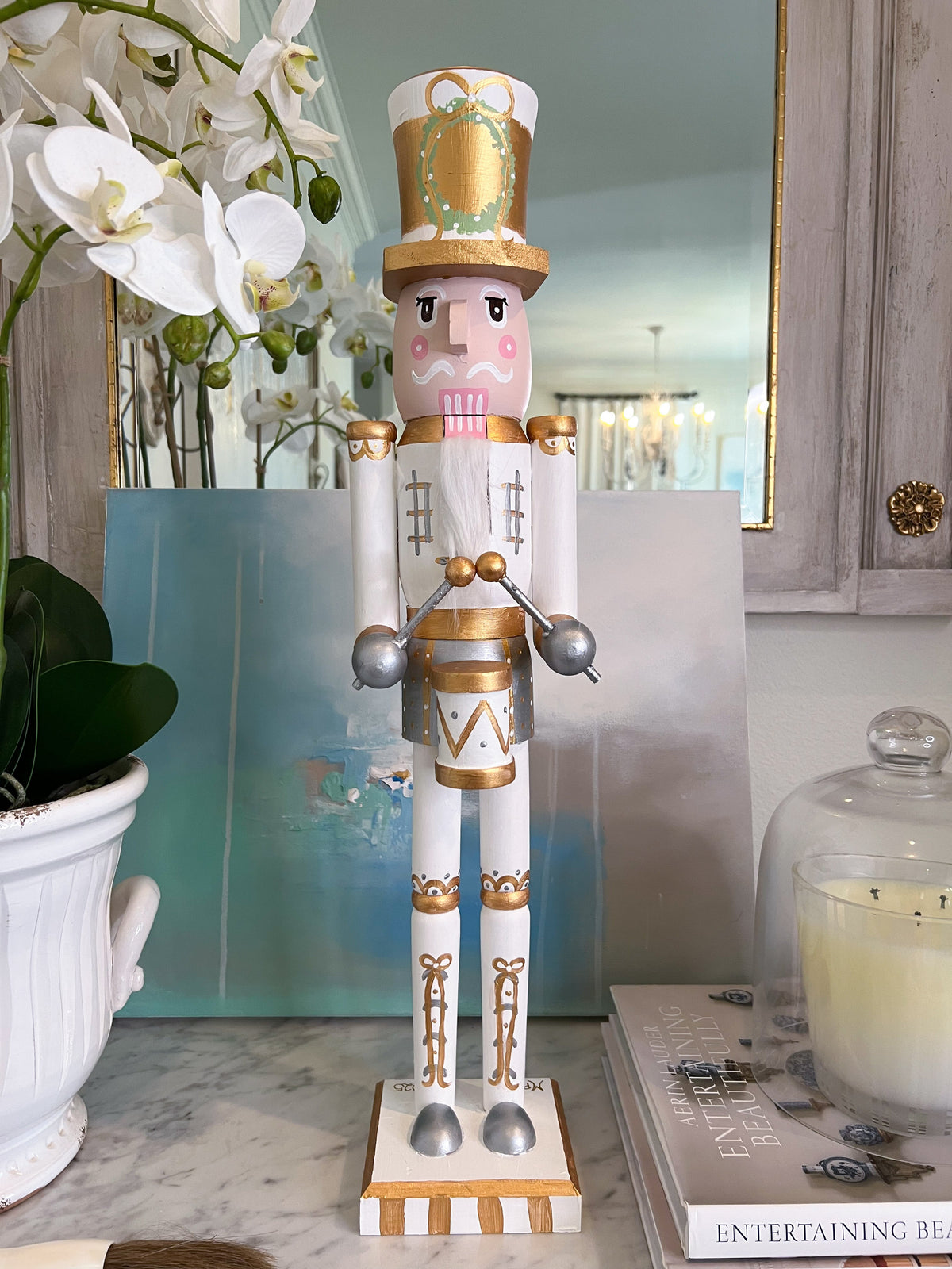 *Preorder* 24” Nutcracker - White Drummer