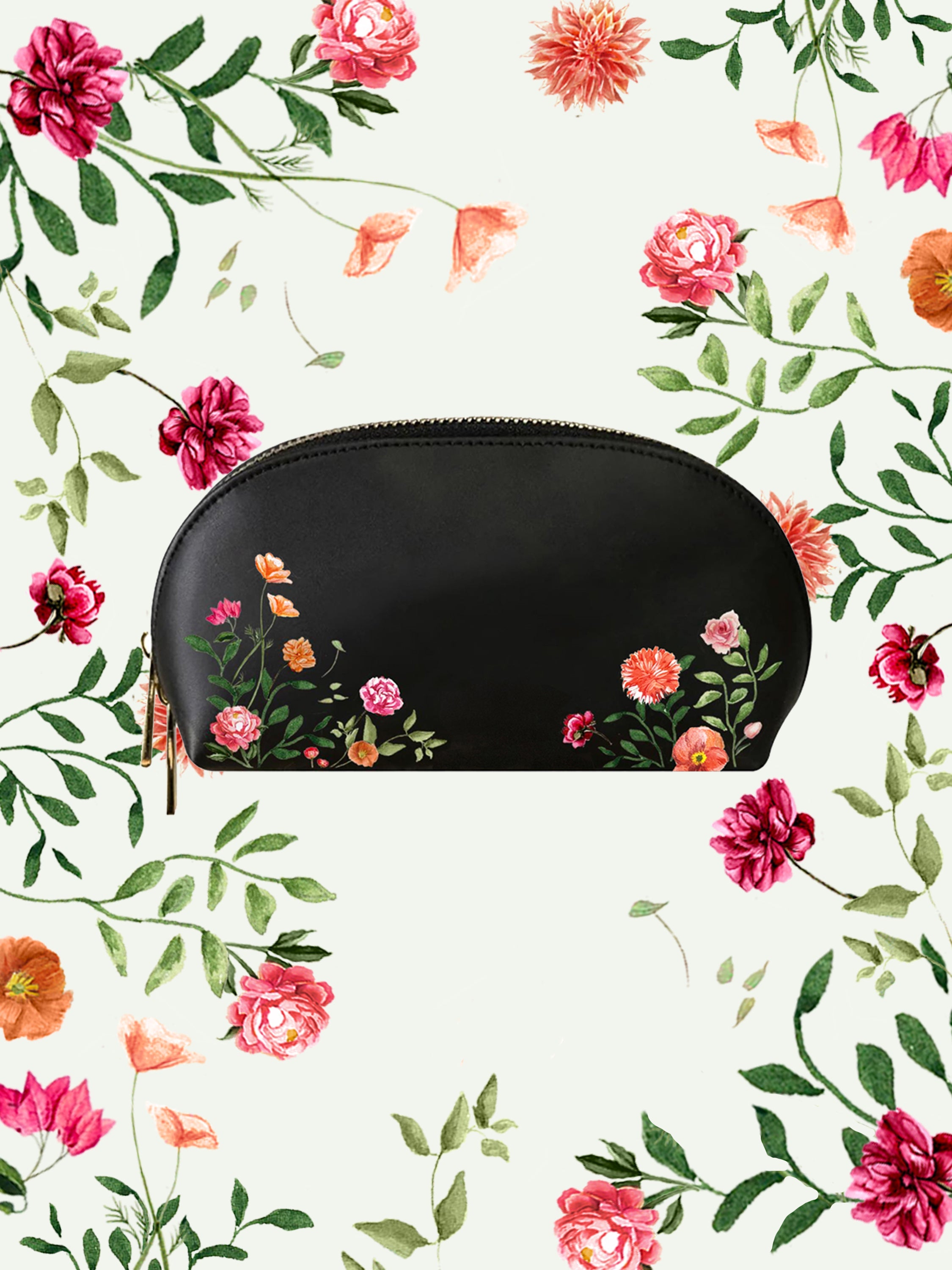 Bougainvillea Black Makeup Bag | Emily Mayne Studio x ALEPEL