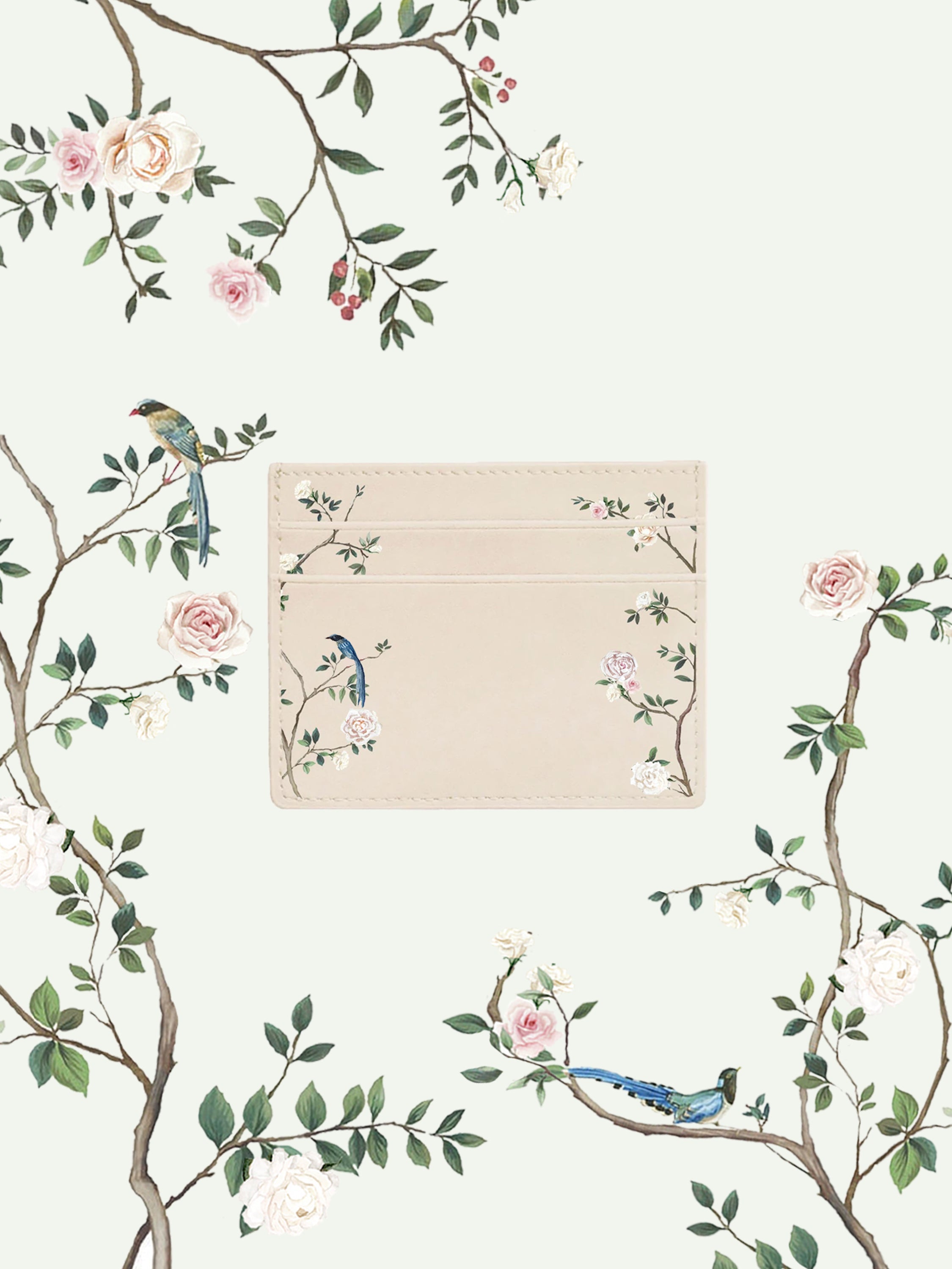 Chinoiserie Beige Cardholder | Emily Mayne Studio x ALEPEL
