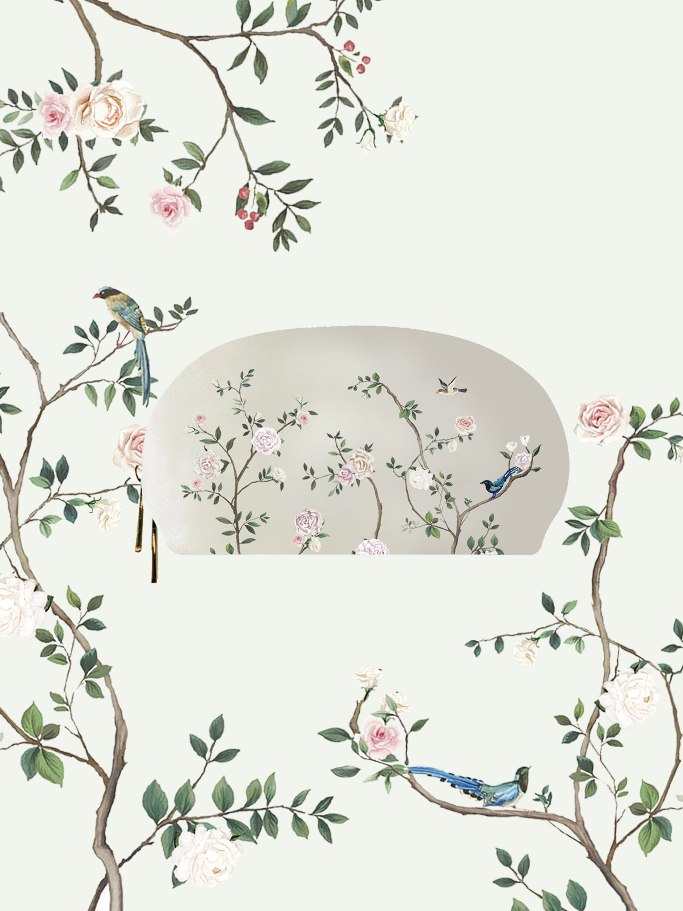 Chinoiserie Beige Makeup Bag | Emily Mayne Studio x ALEPEL