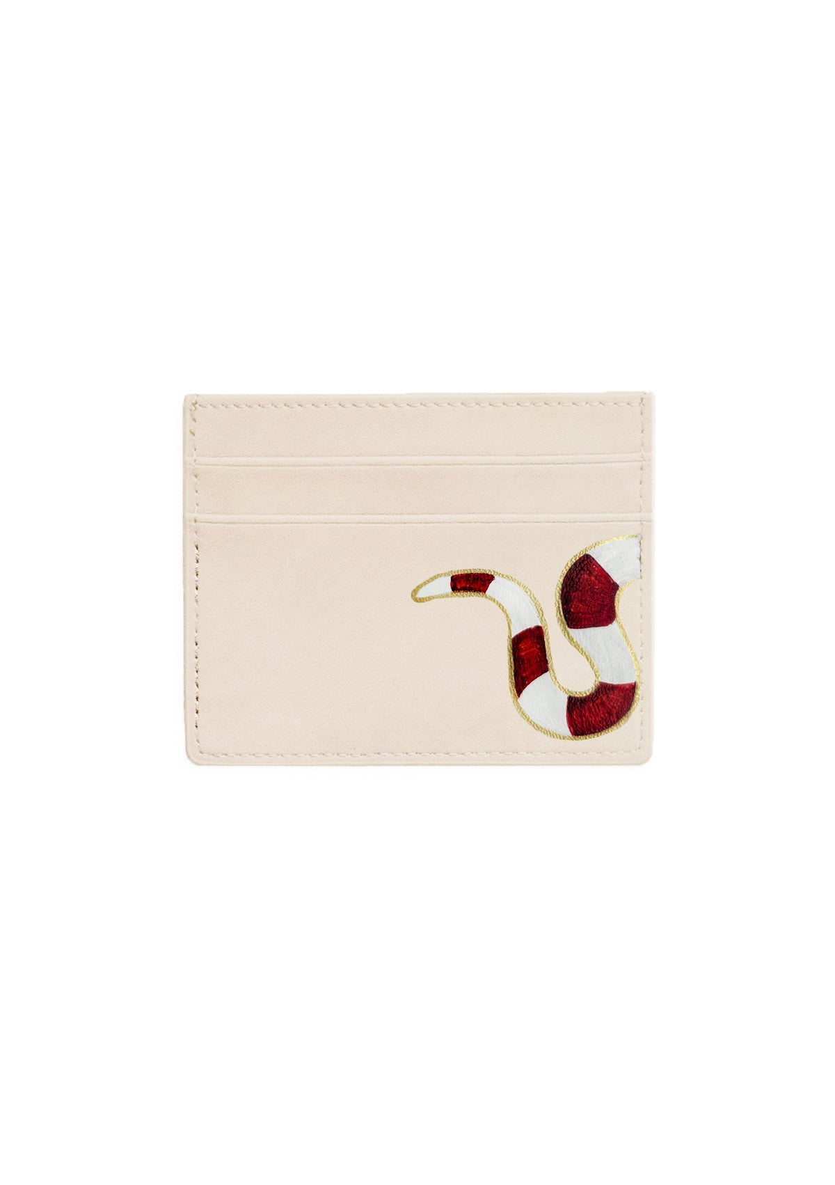 Gold Snake Beige Cardholder