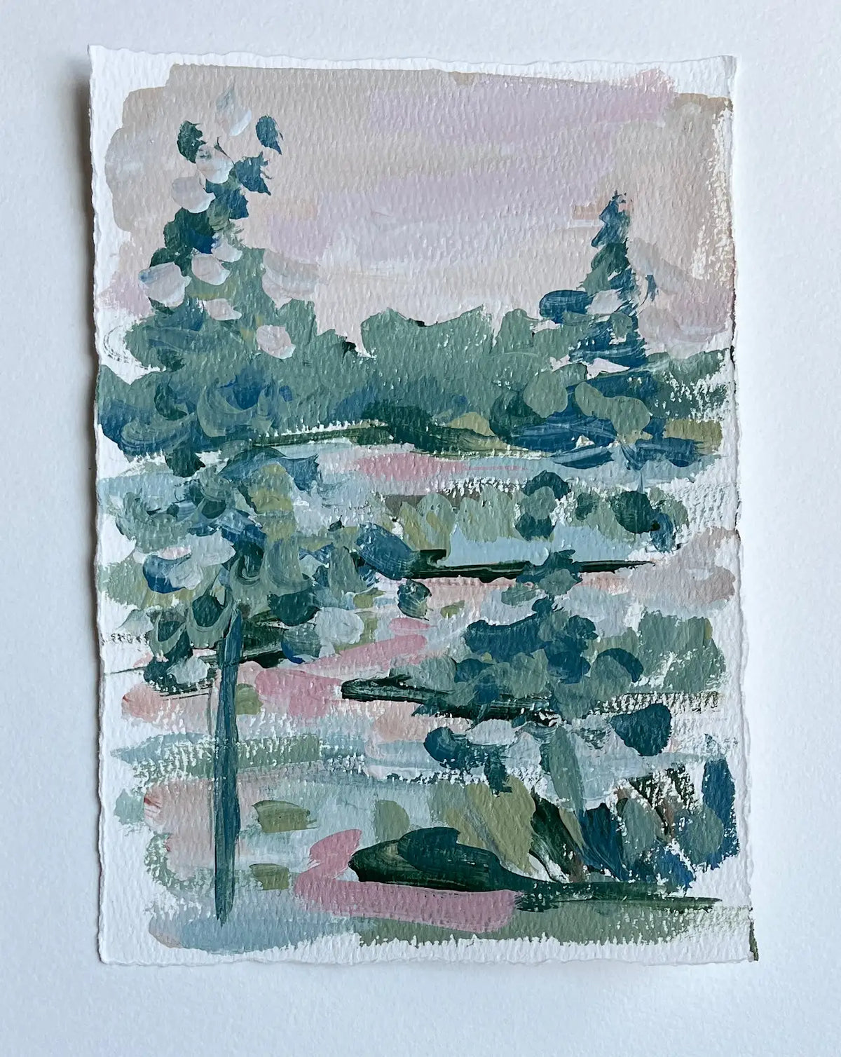 “Pink Marsh I and II” Pair - 6” x 8”