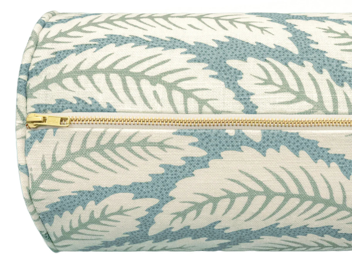 Talavera Linen Aqua Bolster - Brunschwig & Fils