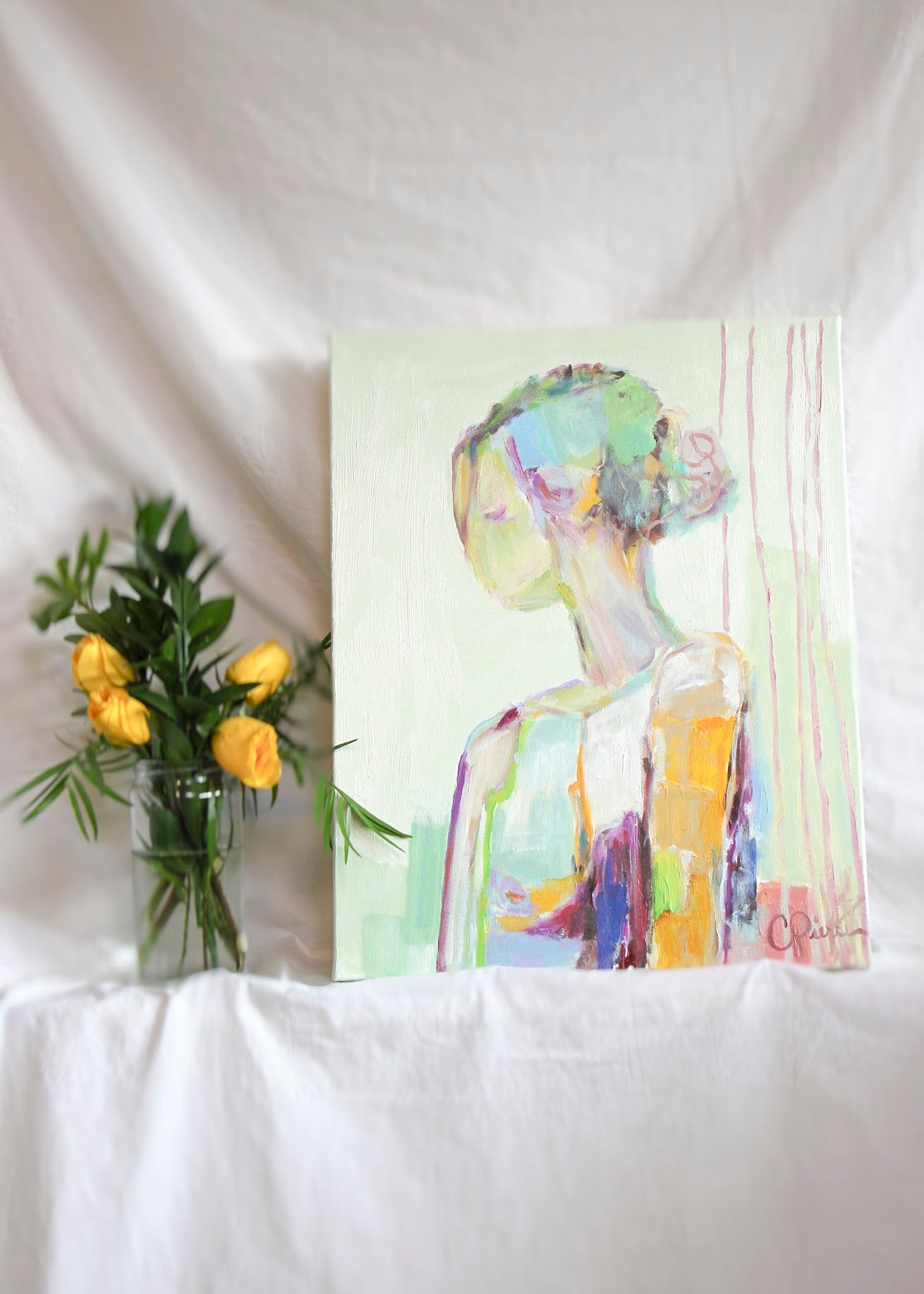 “Green Patchwork” - 16” x 20”