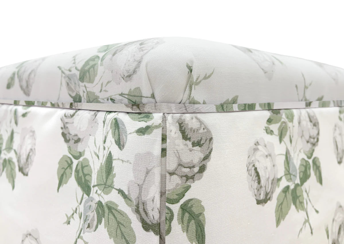 Skirted Ottoman - Boxwood Union by Colefax & Fowler