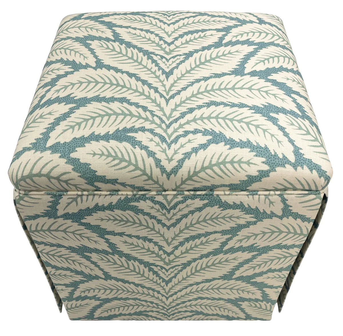 Skirted Ottoman - Talavera Linen by by Brunschwig & Fils