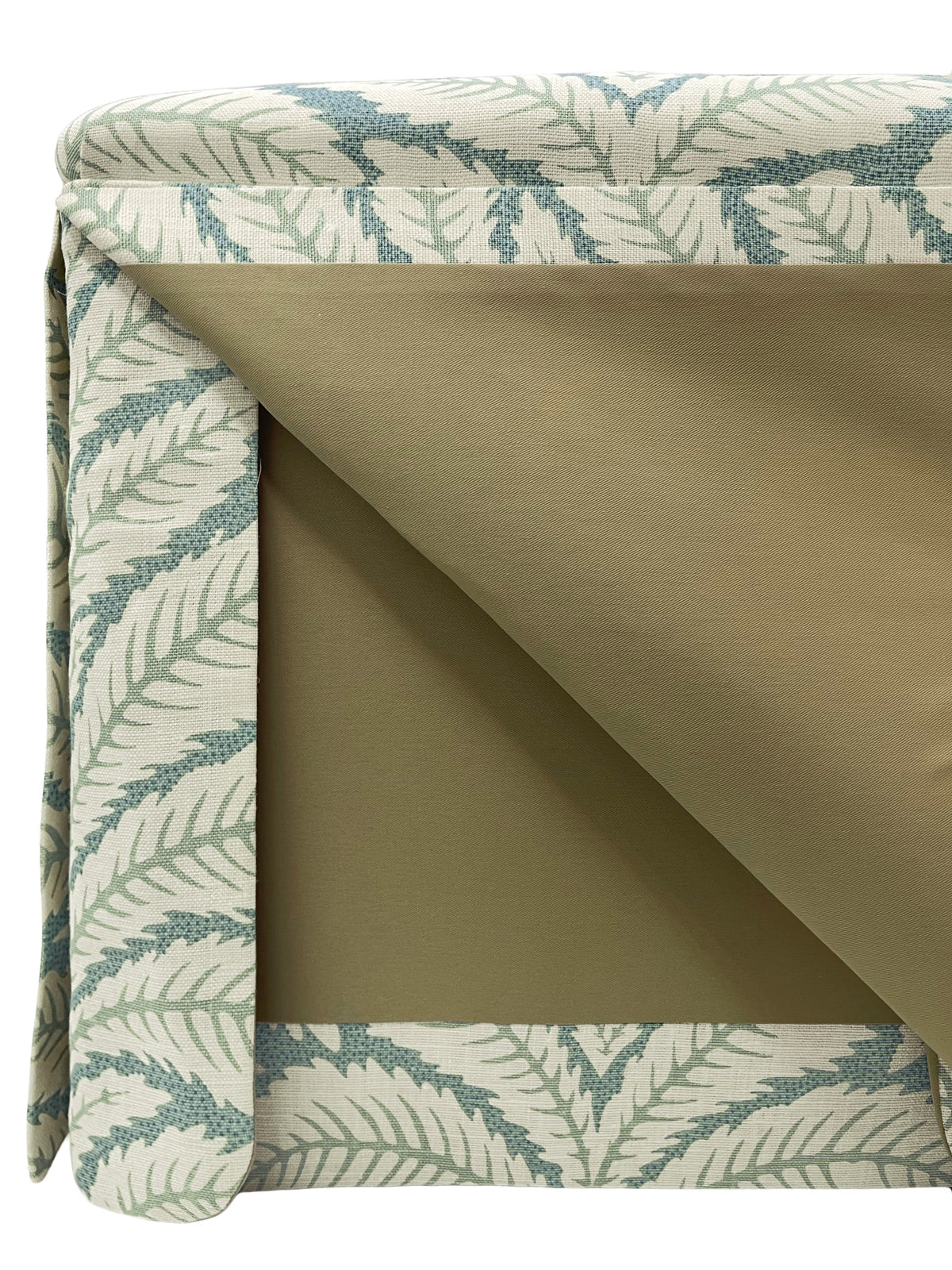 Skirted Ottoman - Talavera Linen by by Brunschwig & Fils