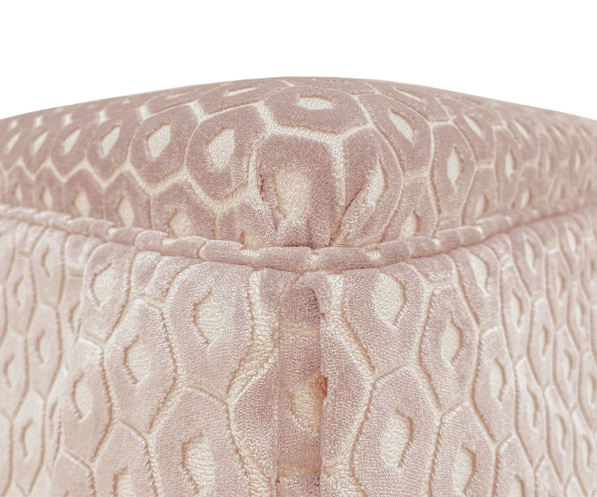 Skirted Ottoman - Paloma Cut Velvet Blush