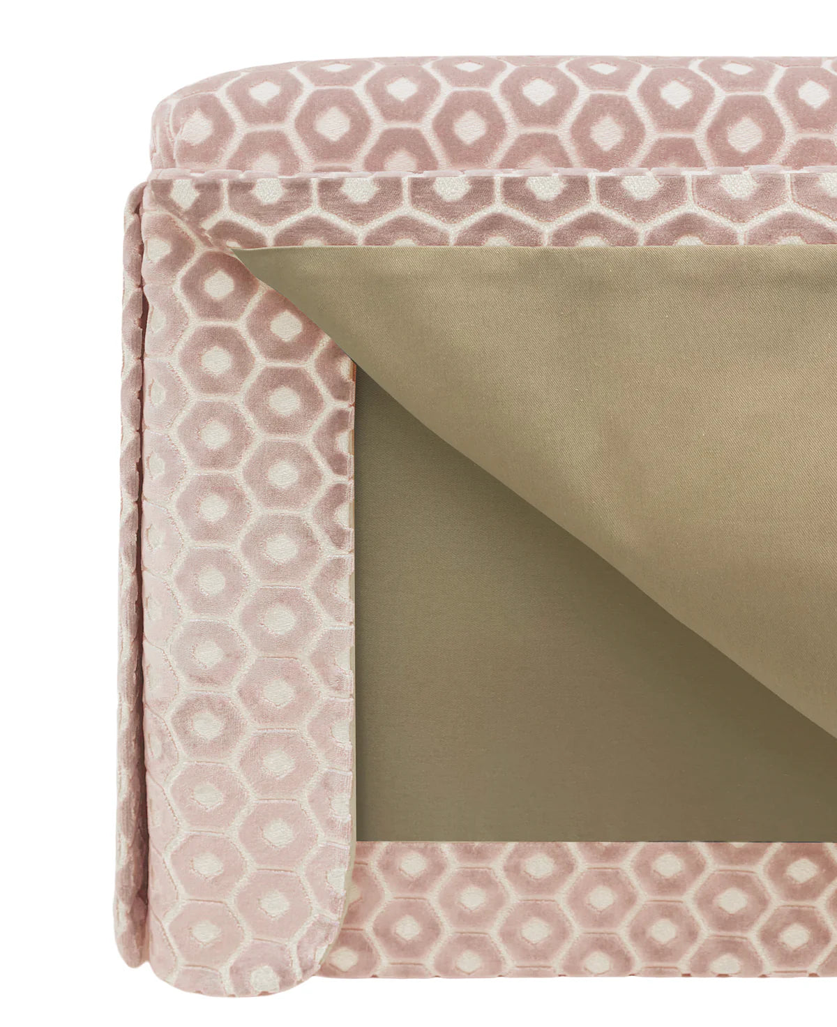 Skirted Ottoman - Paloma Cut Velvet Blush