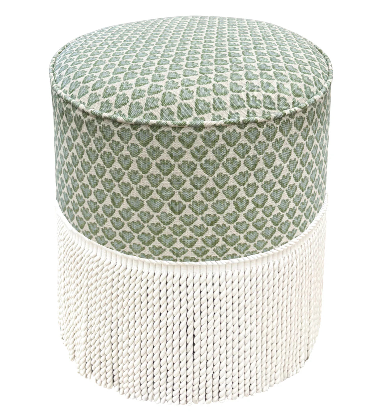 Round Ottoman with Bullion - Sissy Print
