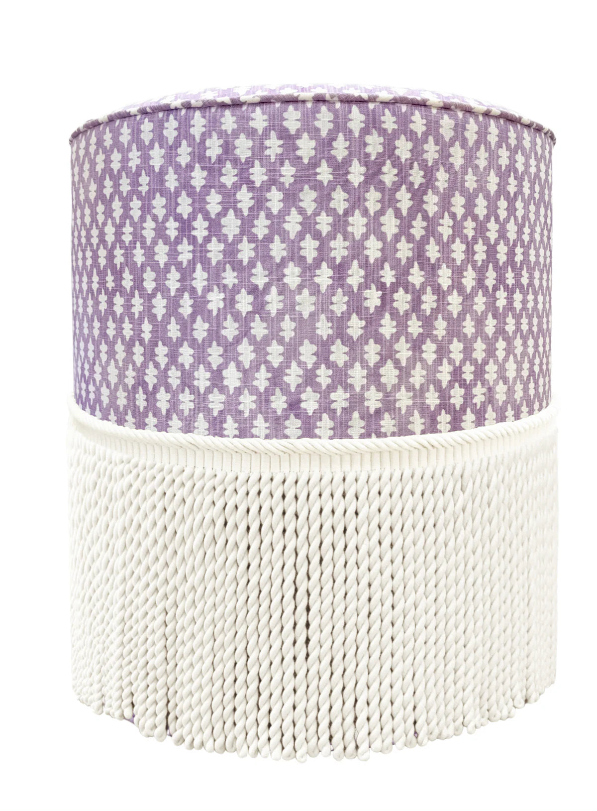 Round Ottoman with Bullion - Tilly Print