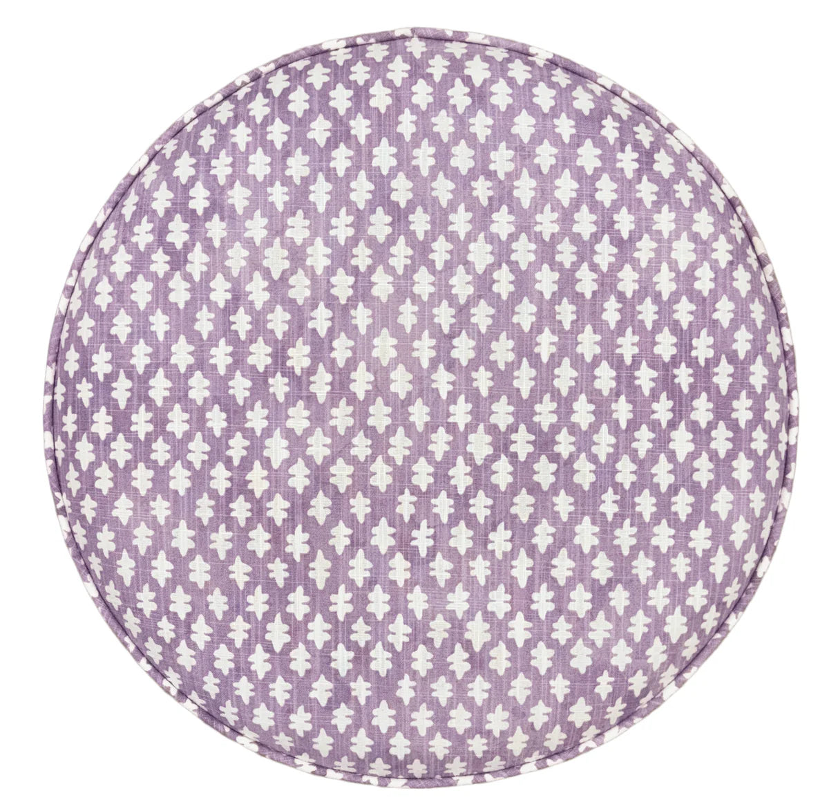 Round Ottoman with Bullion - Tilly Print