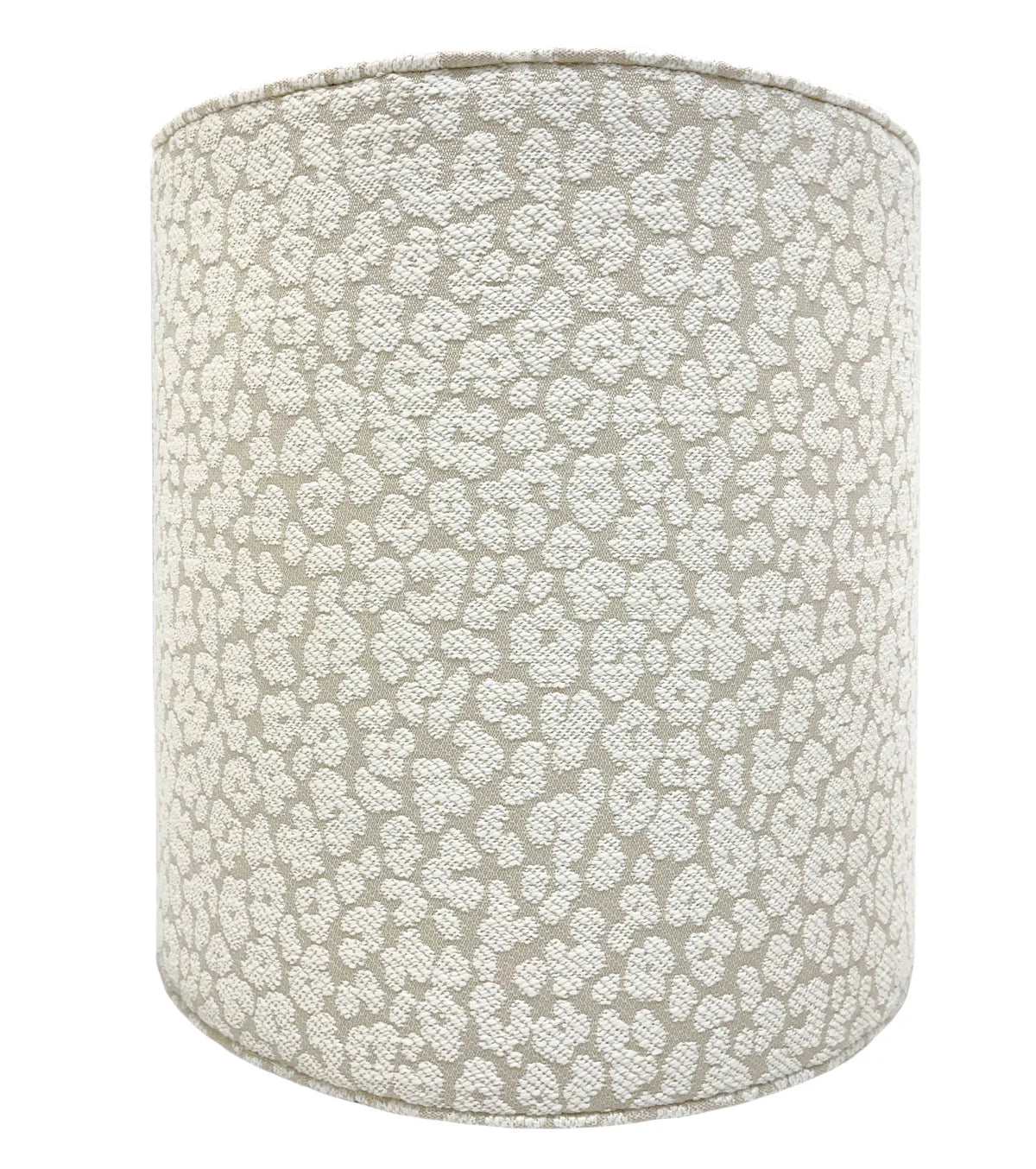 Round Ottoman - Leopard Chenille Stone