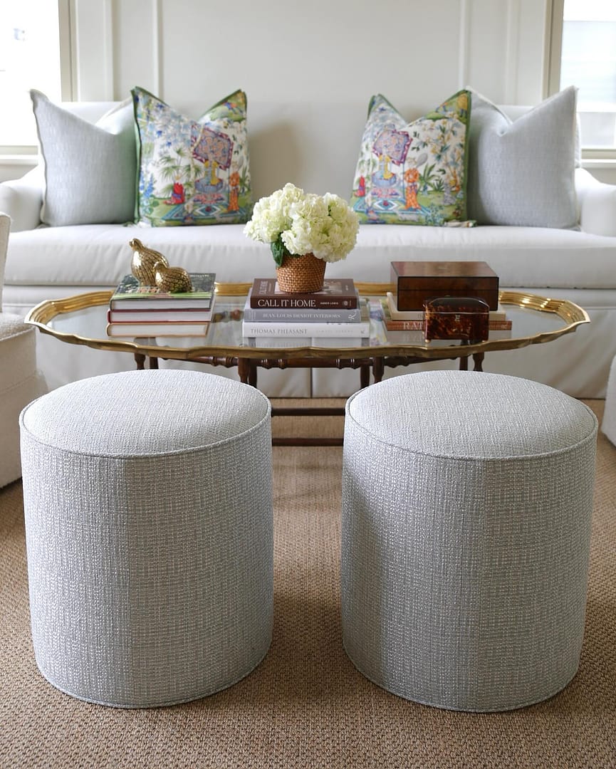 Round Ottoman - Hepburn Tweed