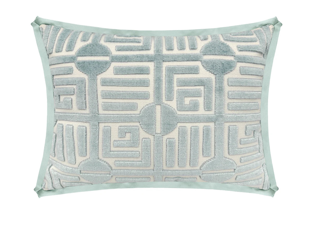 The Mini Pillow- Labyrinth Velvet Mist - Thibaut
