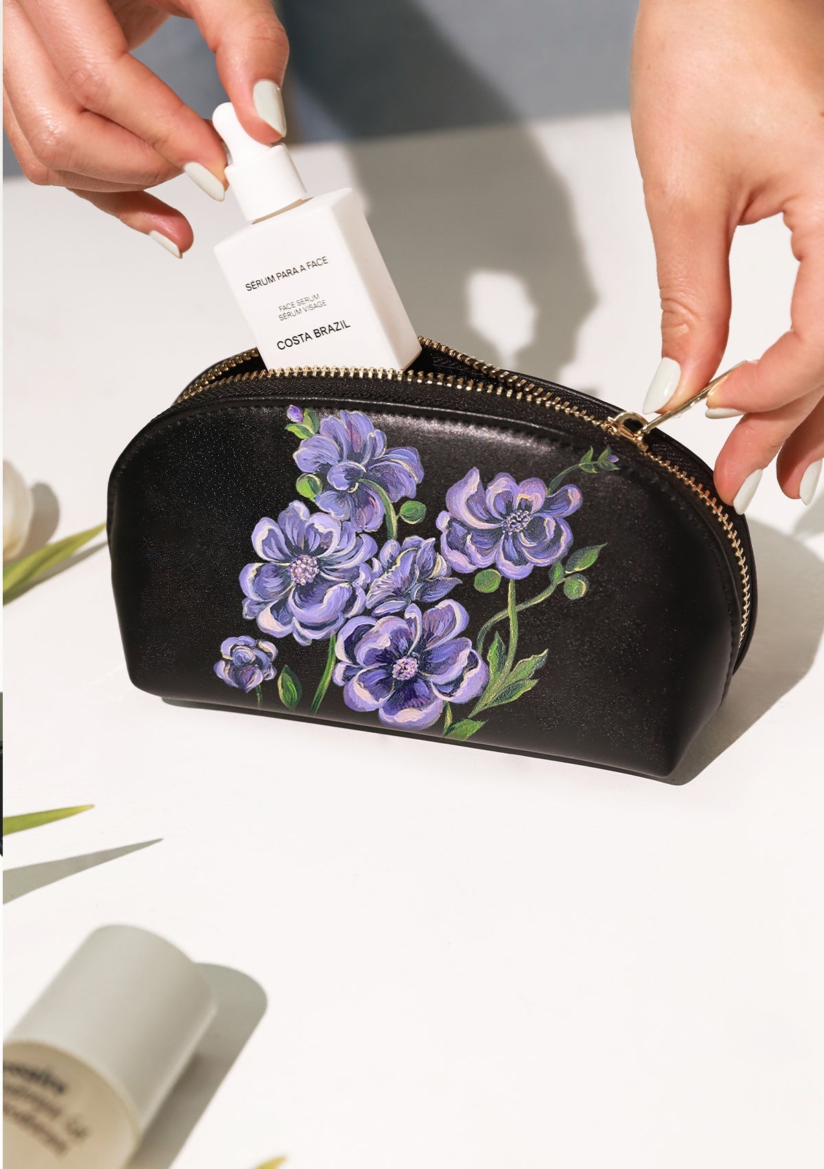 Cosmos Black Makeup Bag