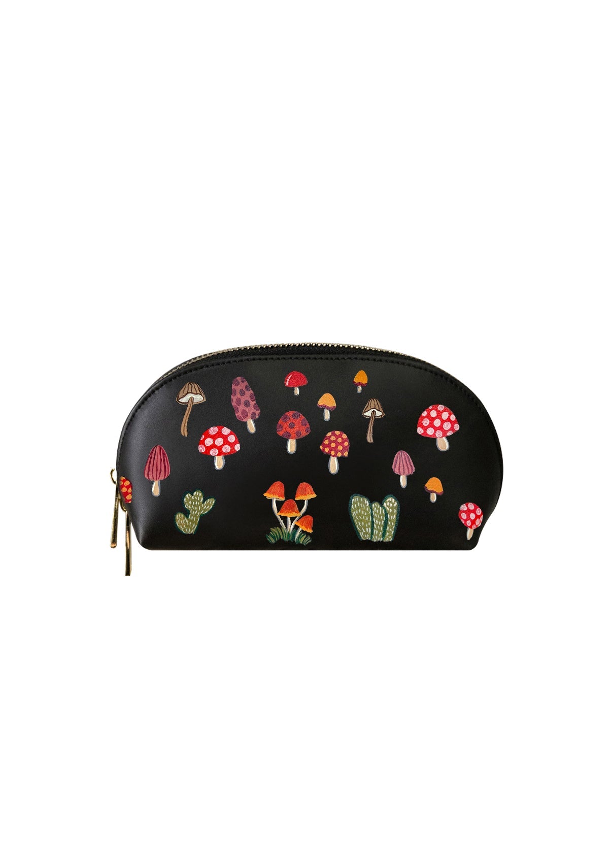 Mushroom Black Makeup Bag