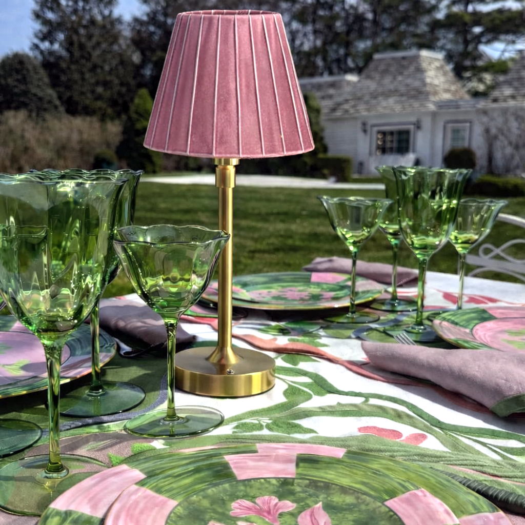 Pietra rose extendable velvet lamp